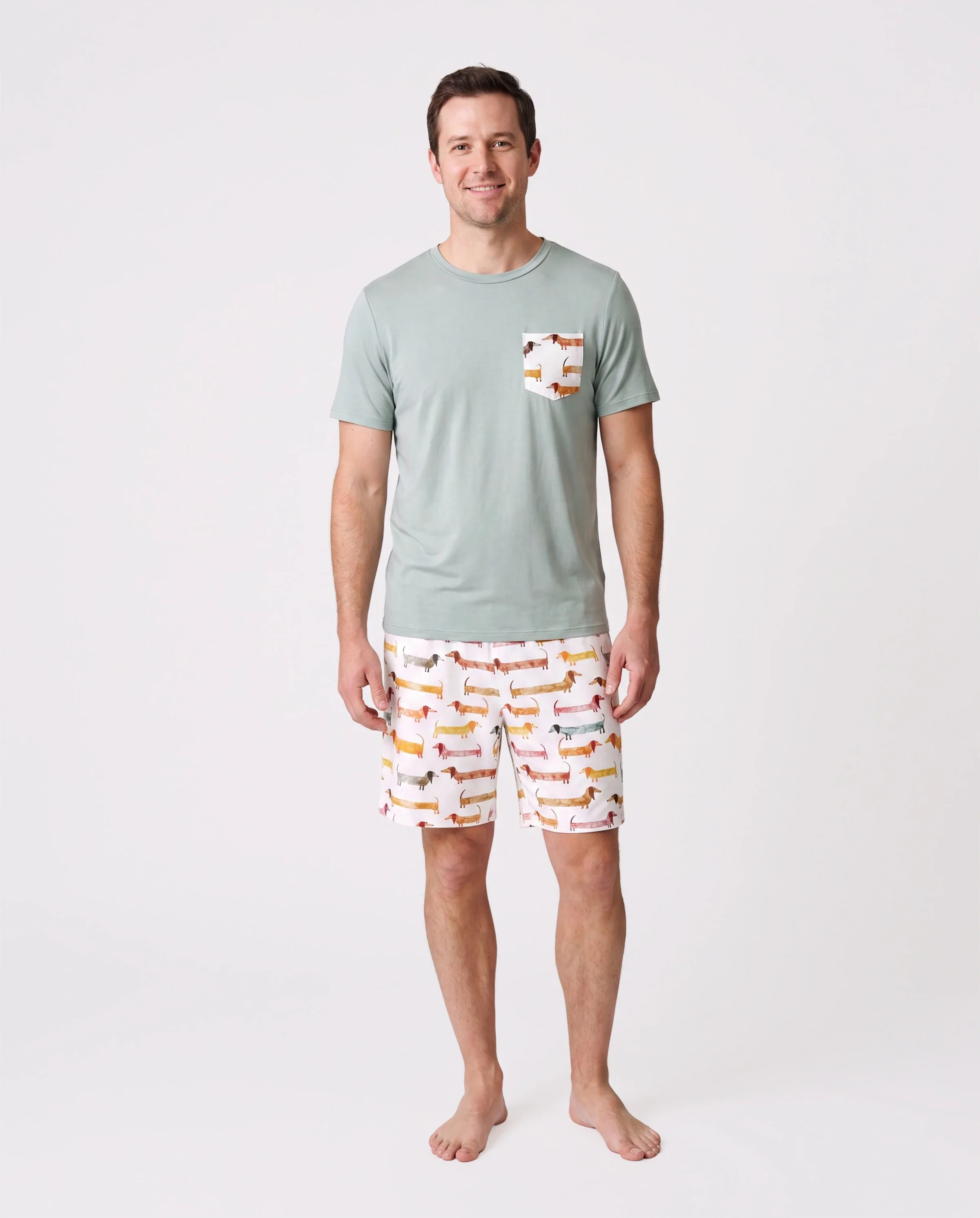 Bamboo Family Pajamas Cute Doggy Patterned Short-sleeve Matching Pajamas Set ( Snug-Fitting for Children ) Multi-color - Image 5