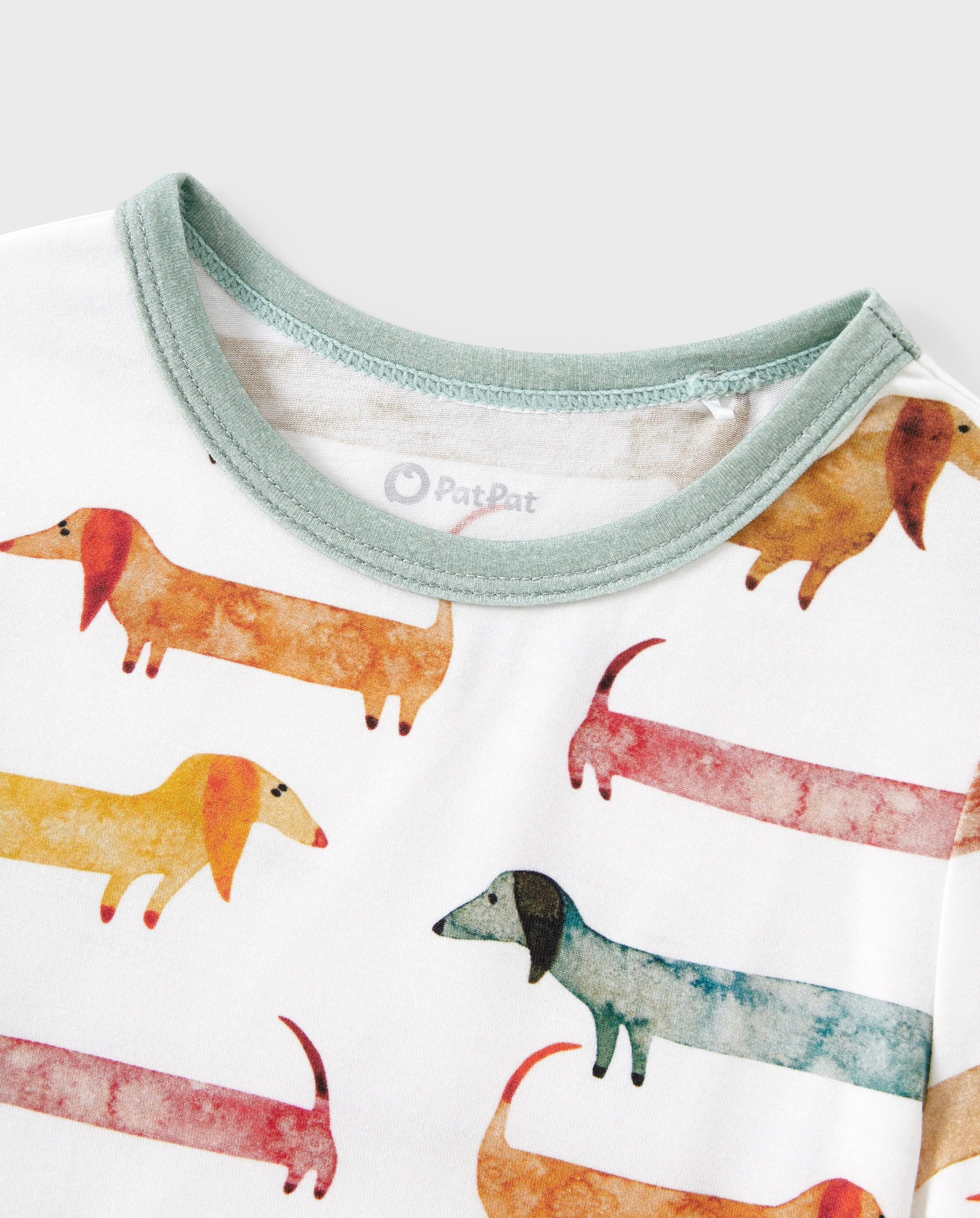 Bamboo Family Pajamas Cute Doggy Patterned Short-sleeve Matching Pajamas Set ( Snug-Fitting for Children ) Multi-color - Image 9