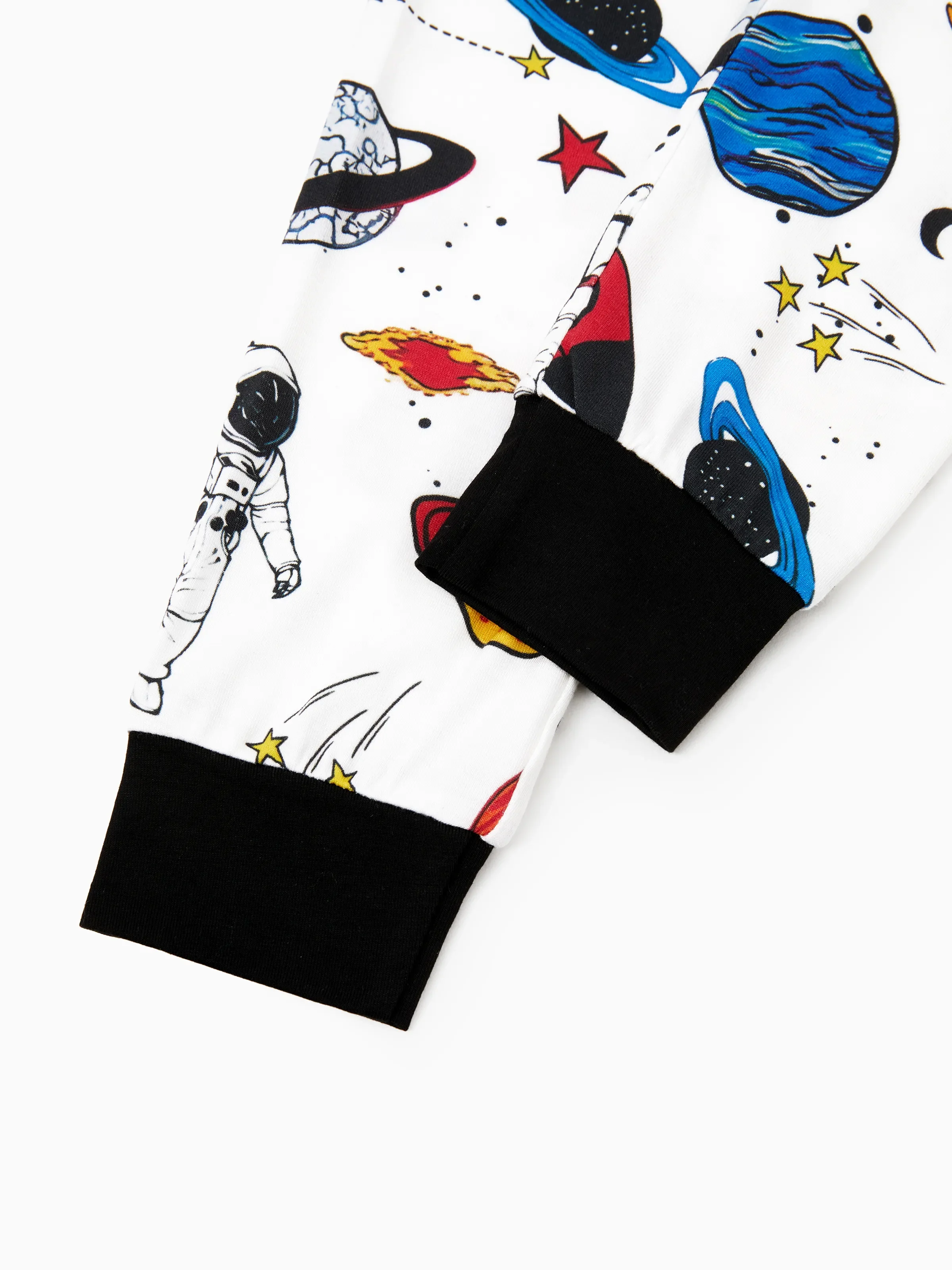 Bamboo Family Pajamas Space Theme Print Short-sleeve Matching Pajama set ( Snug-Fitting for Children ) White - Image 12