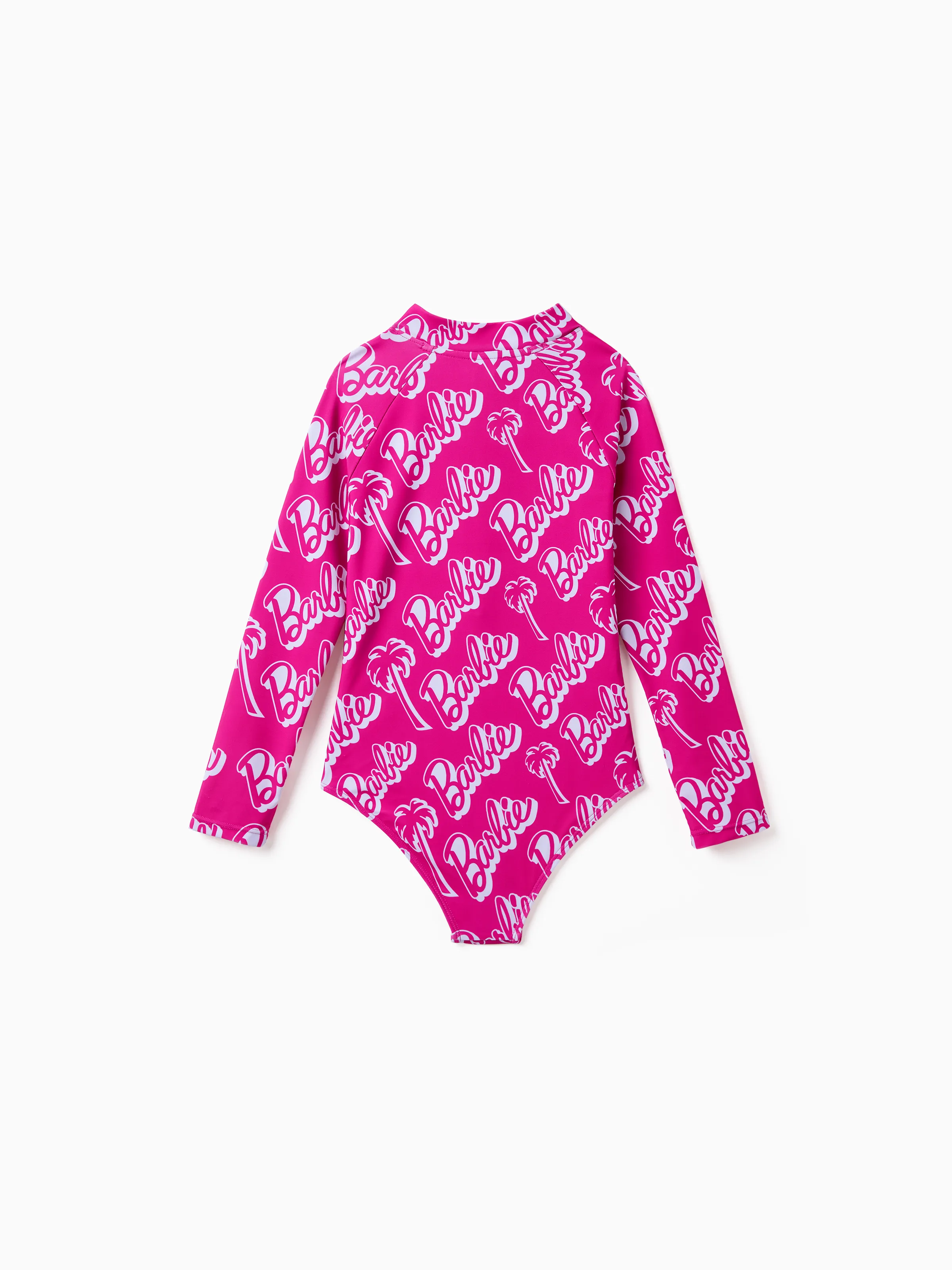 Barbie Toddler/Kid Girl UPF50+ Zip-up Front Swimsuit Hot Pink - Image 3
