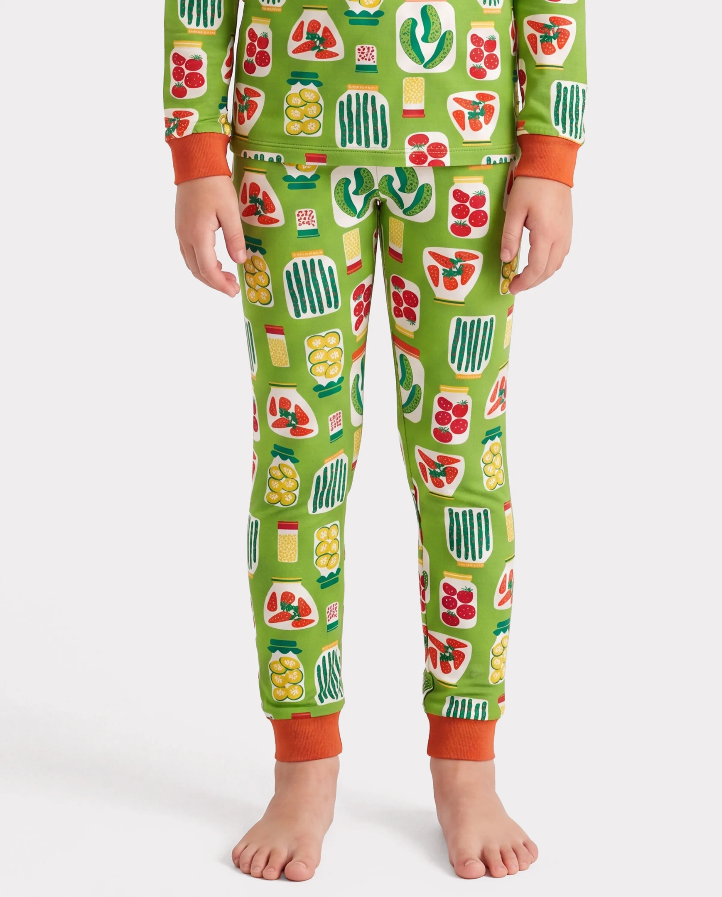 Christmas / Halloween Pajama 2-Piece Upgraded Thick Bamboo Pajama Set With Childlike Print for Toddler / Kids Girl (Snug-Fitting) Green - Image 4