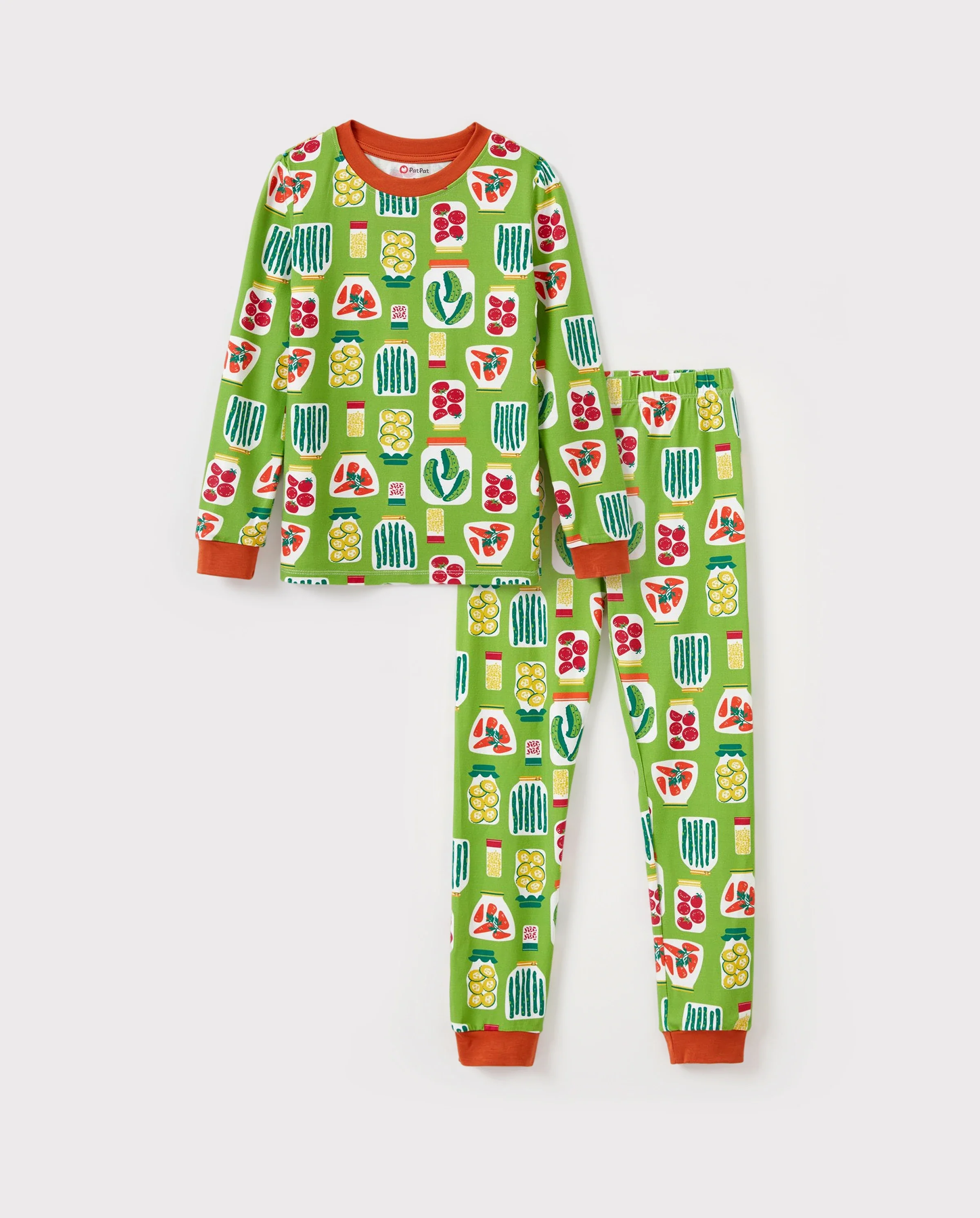 Christmas / Halloween Pajama 2-Piece Upgraded Thick Bamboo Pajama Set With Childlike Print for Toddler / Kids Girl (Snug-Fitting) Green - Image 6