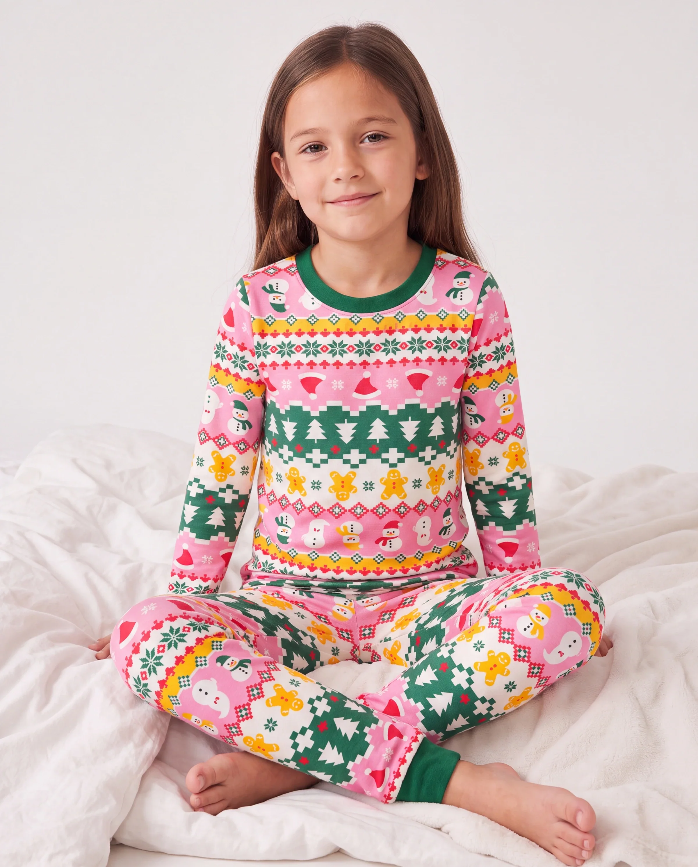 Christmas / Halloween Pajama 2-Piece Upgraded Thick Bamboo Pajama Set With Childlike Print for Toddler / Kids Girl (Snug-Fitting) Multi-color - Image 3