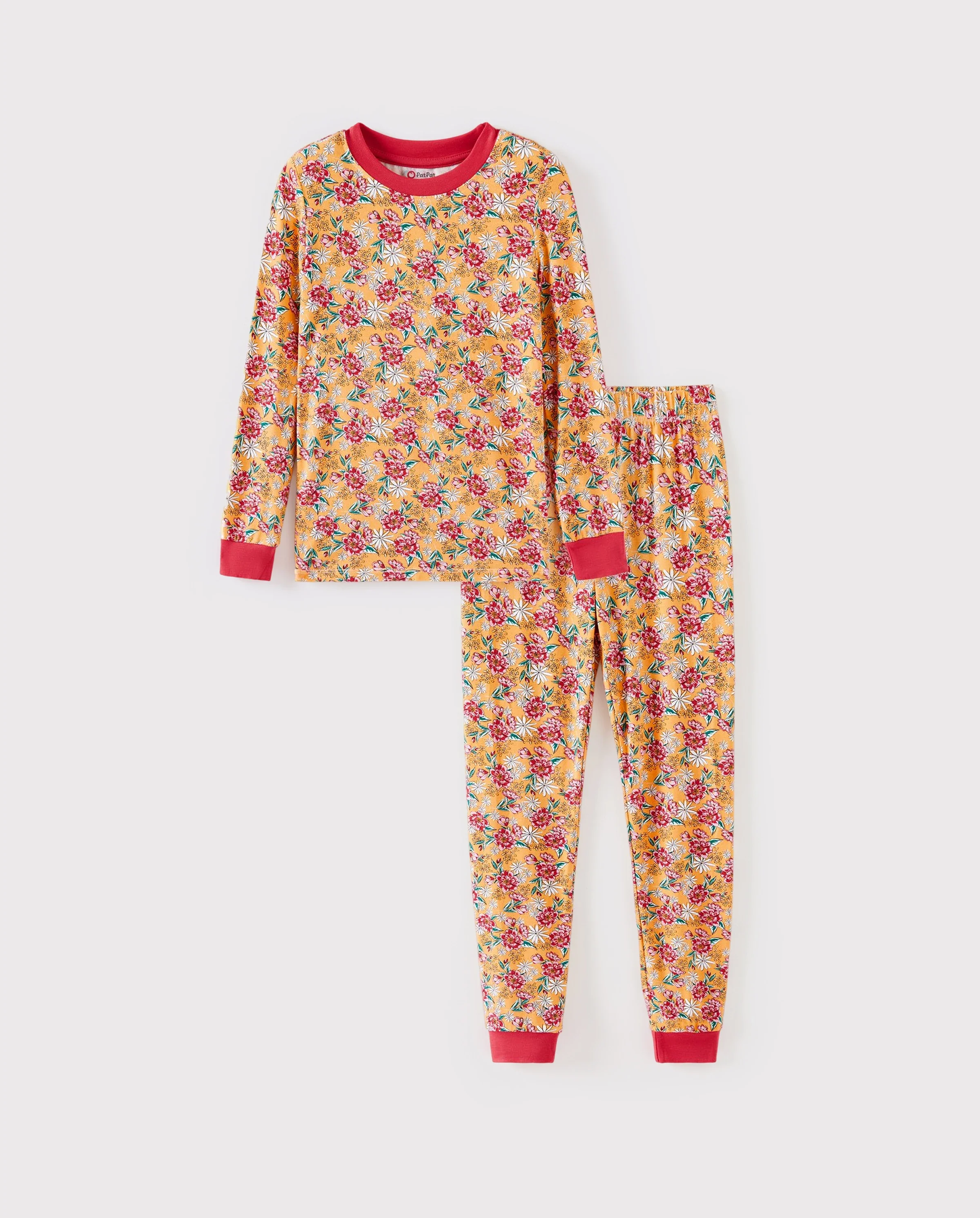 Christmas / Halloween Pajama 2-Piece Upgraded Thick Bamboo Pajama Set With Childlike Print for Toddler / Kids Girl (Snug-Fitting) Orange - Image 6