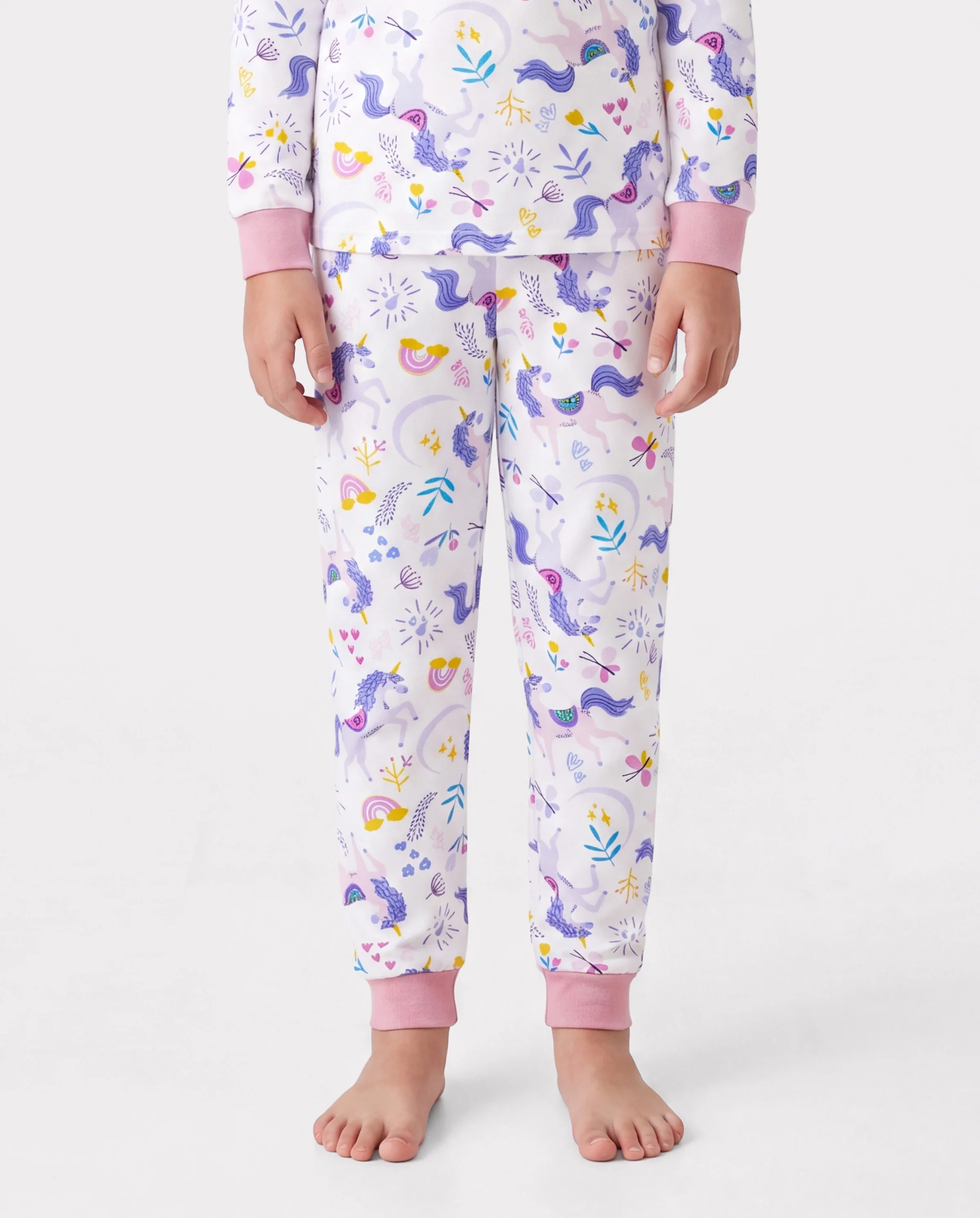 Christmas / Halloween Pajama 2-Piece Upgraded Thick Bamboo Pajama Set With Childlike Print for Toddler / Kids Girl (Snug-Fitting) Pink - Image 4