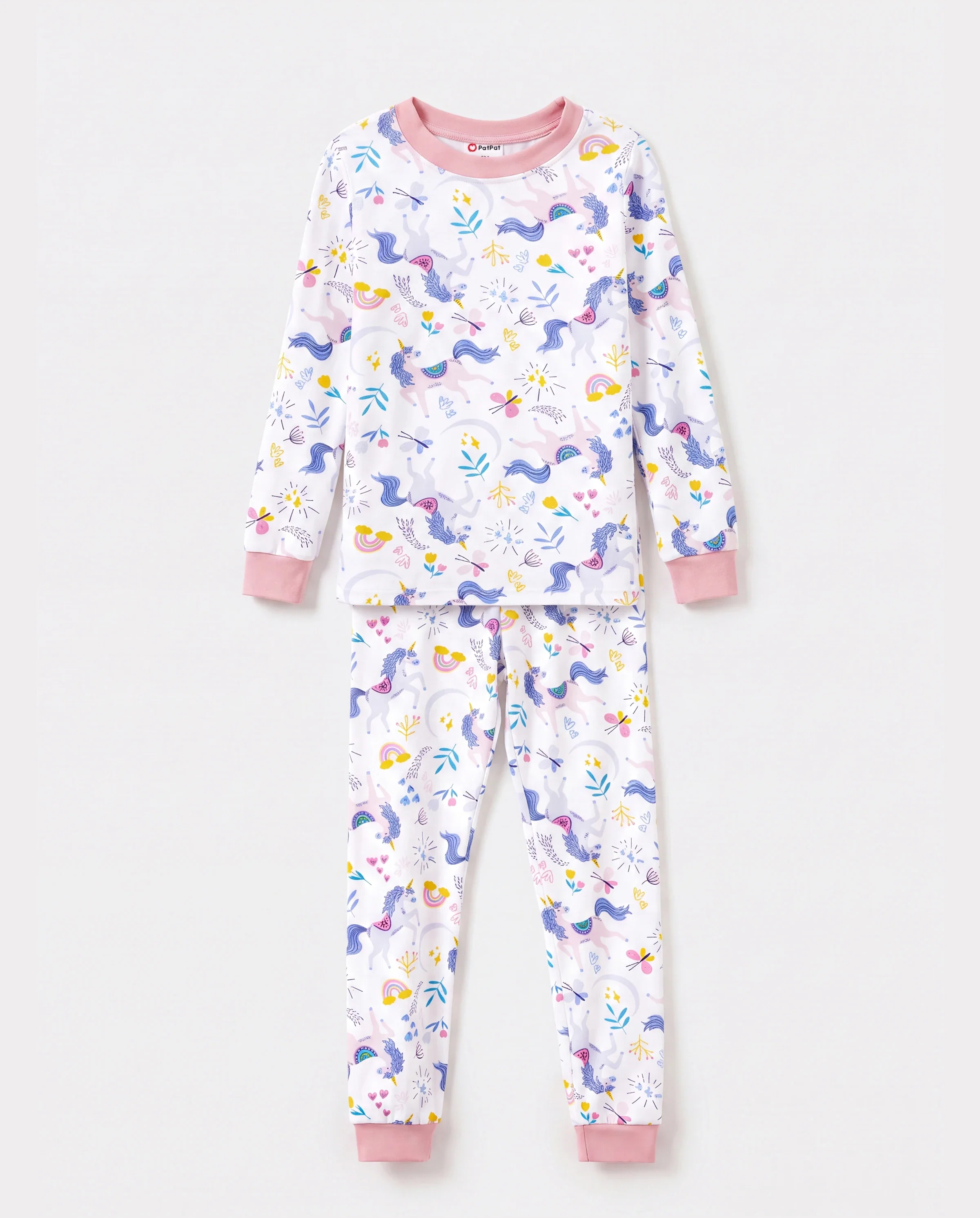 Christmas / Halloween Pajama 2-Piece Upgraded Thick Bamboo Pajama Set With Childlike Print for Toddler / Kids Girl (Snug-Fitting) Pink - Image 6