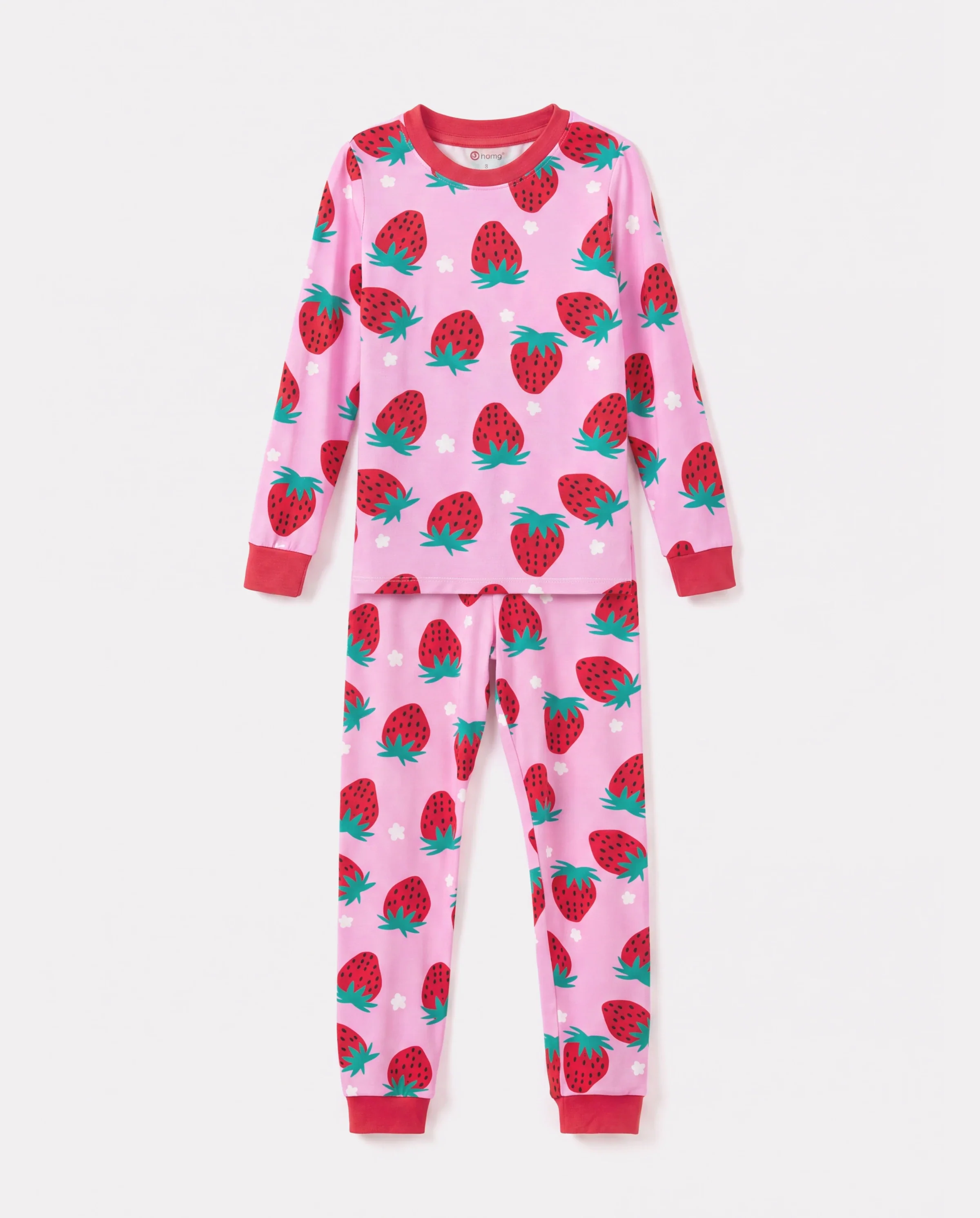 Christmas / Halloween Pajama 2-Piece Upgraded Thick Bamboo Pajama Set With Childlike Print for Toddler / Kids Girl (Snug-Fitting) Red - Image 6