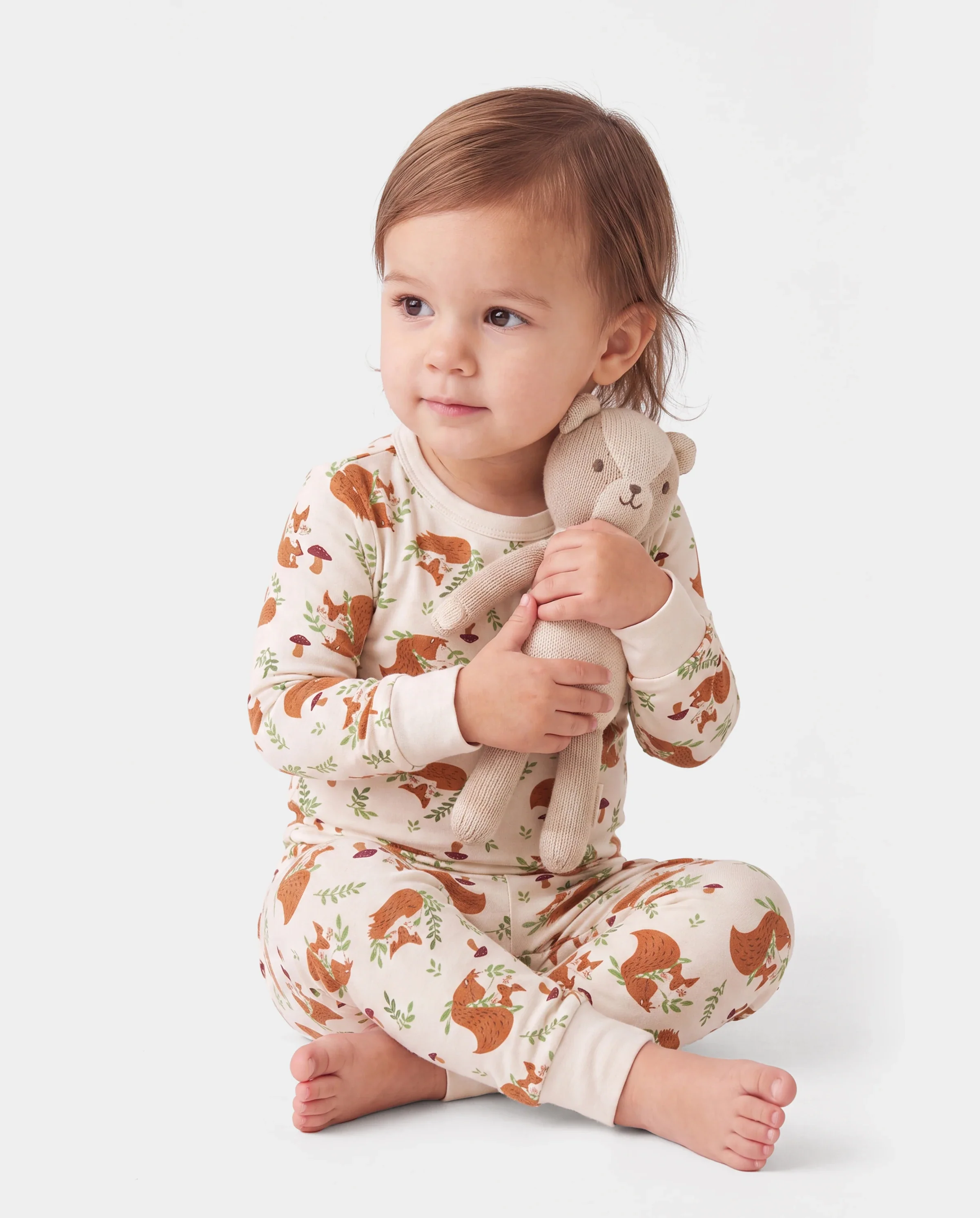 Christmas / Halloween Pajama 2-piece Bamboo Pajamas Set With Childlike Print for Baby / Toddler( Snug-Fitting) Apricot