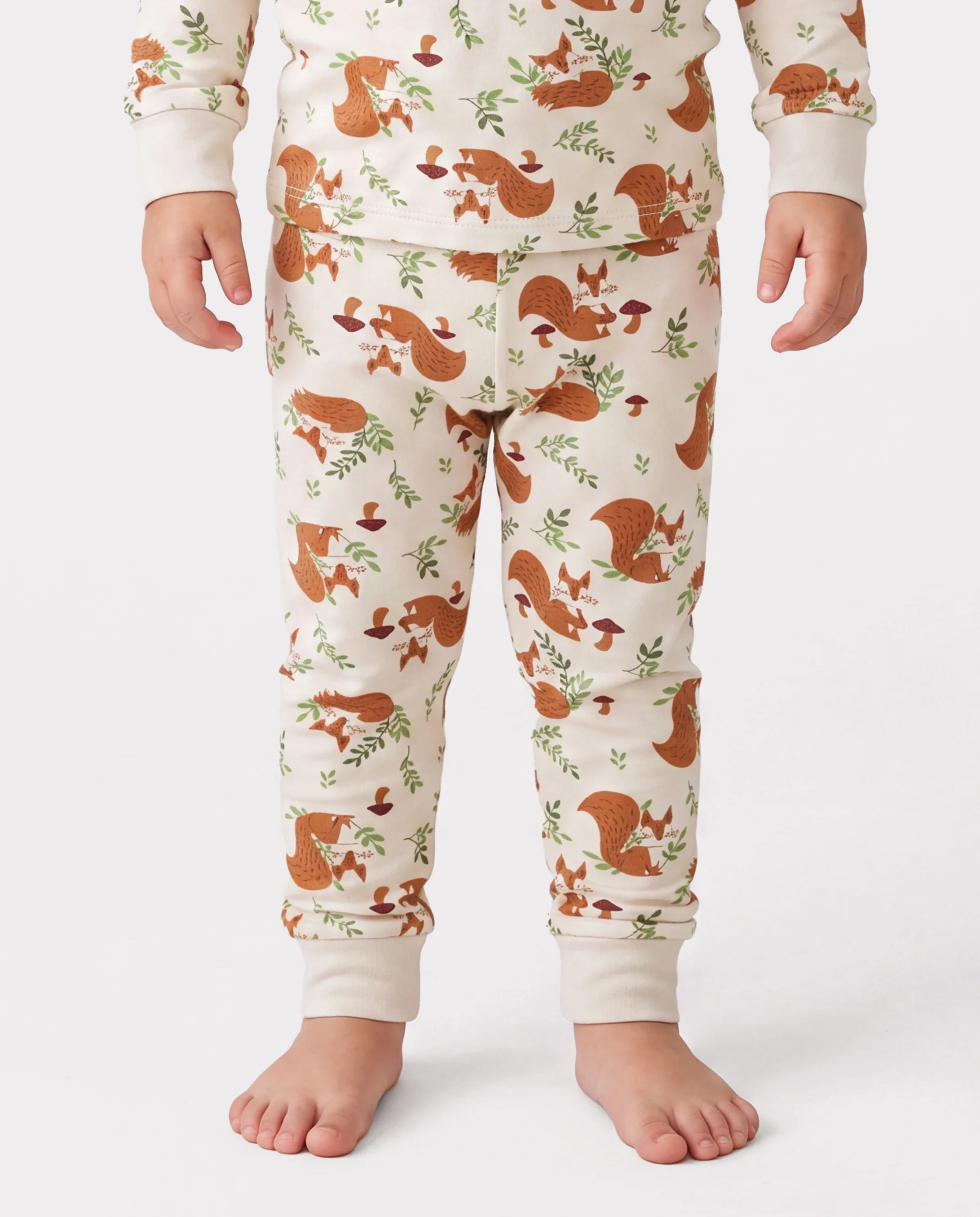 Christmas / Halloween Pajama 2-piece Bamboo Pajamas Set With Childlike Print for Baby / Toddler( Snug-Fitting) Apricot - Image 4
