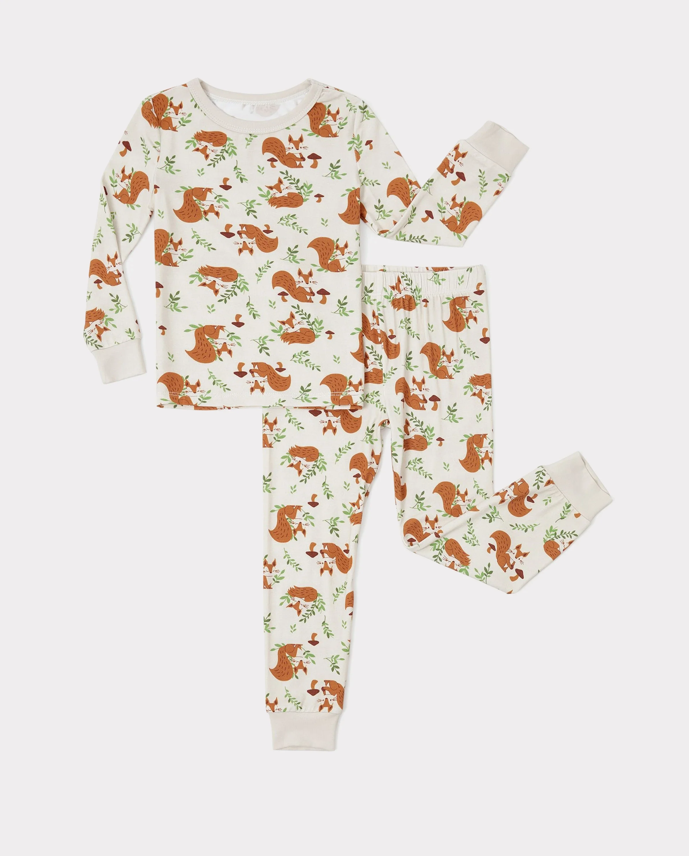 Christmas / Halloween Pajama 2-piece Bamboo Pajamas Set With Childlike Print for Baby / Toddler( Snug-Fitting) Apricot - Image 6