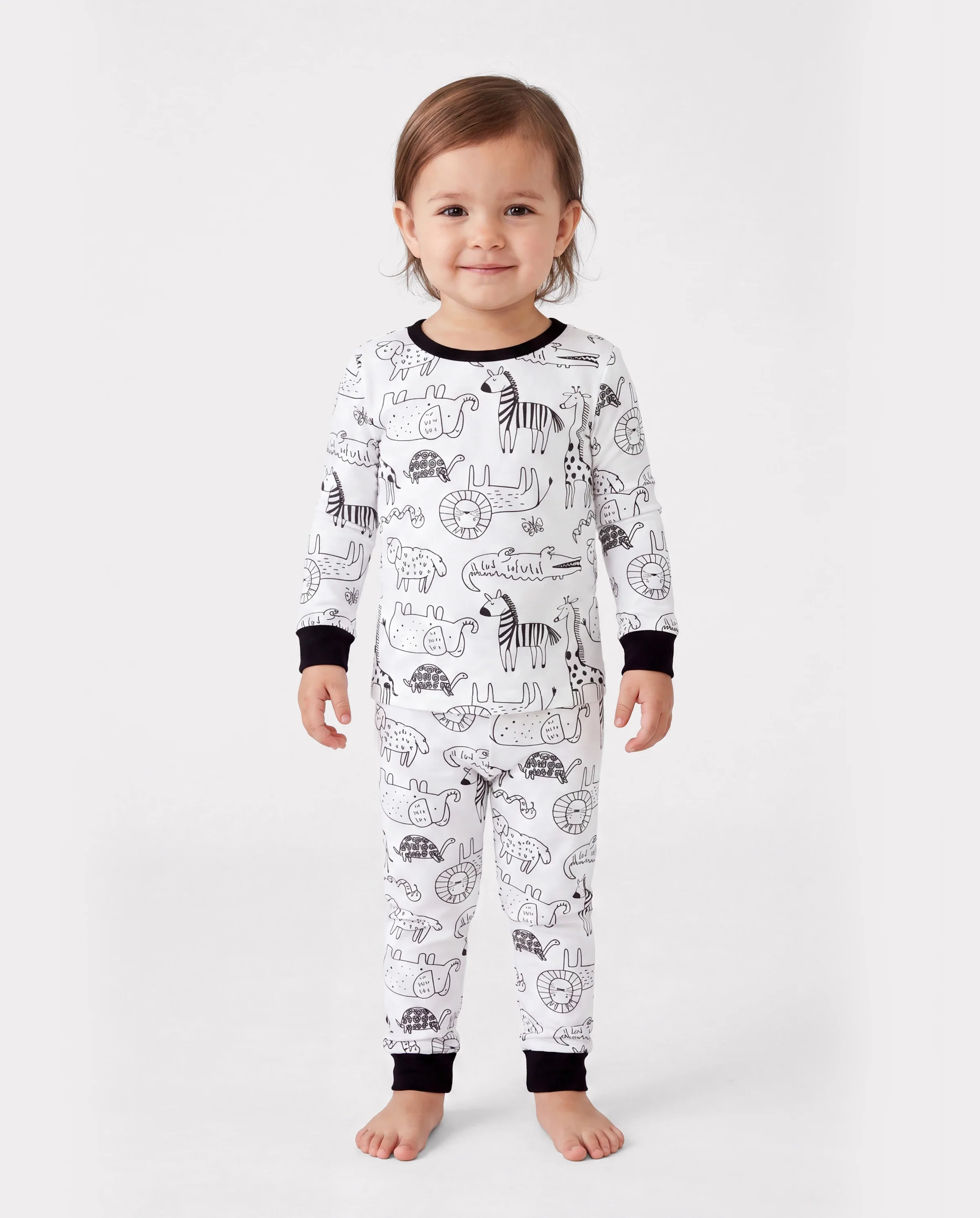 Christmas / Halloween Pajama 2-piece Bamboo Pajamas Set With Childlike Print for Baby / Toddler( Snug-Fitting) Black