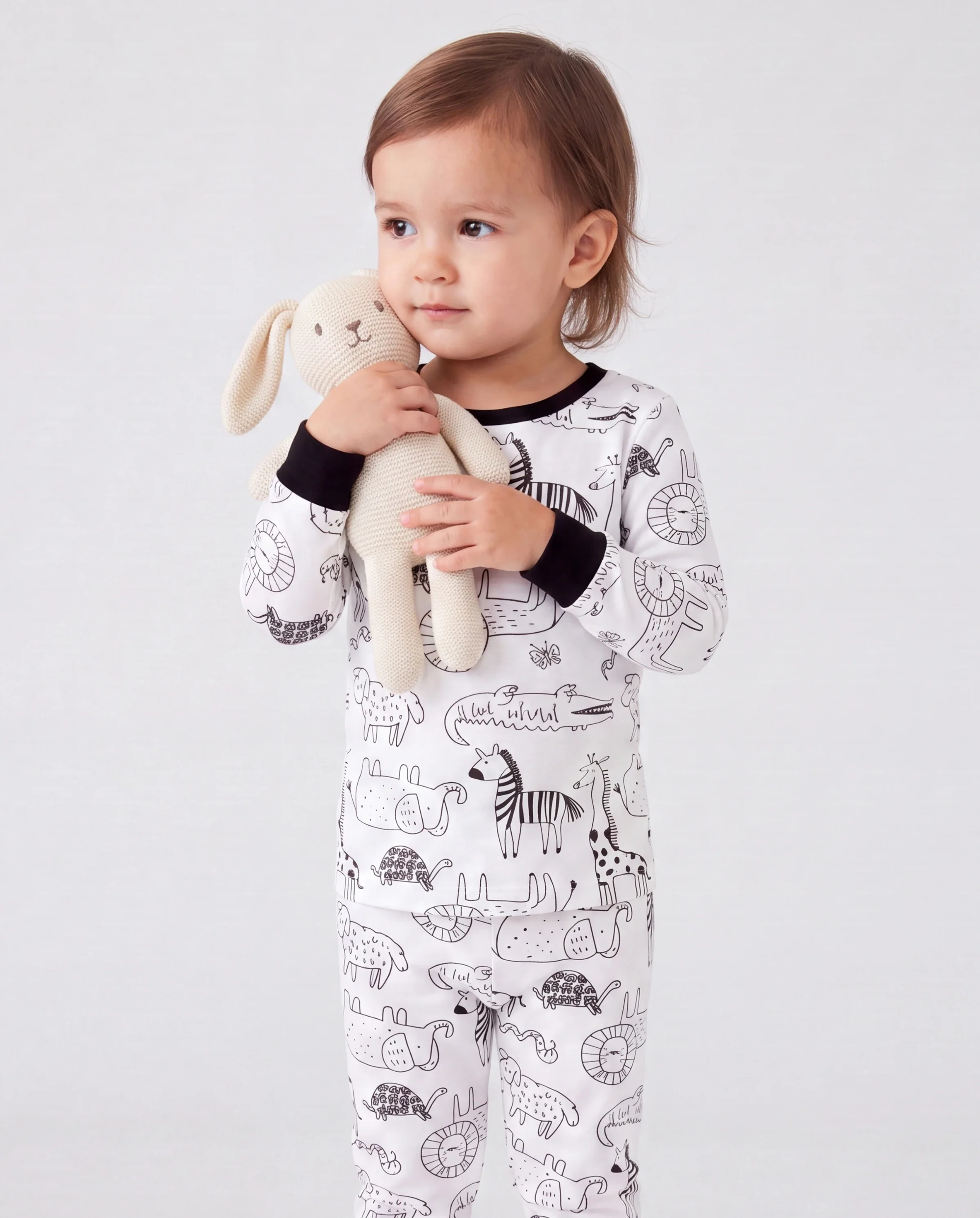 Christmas / Halloween Pajama 2-piece Bamboo Pajamas Set With Childlike Print for Baby / Toddler( Snug-Fitting) Black - Image 2