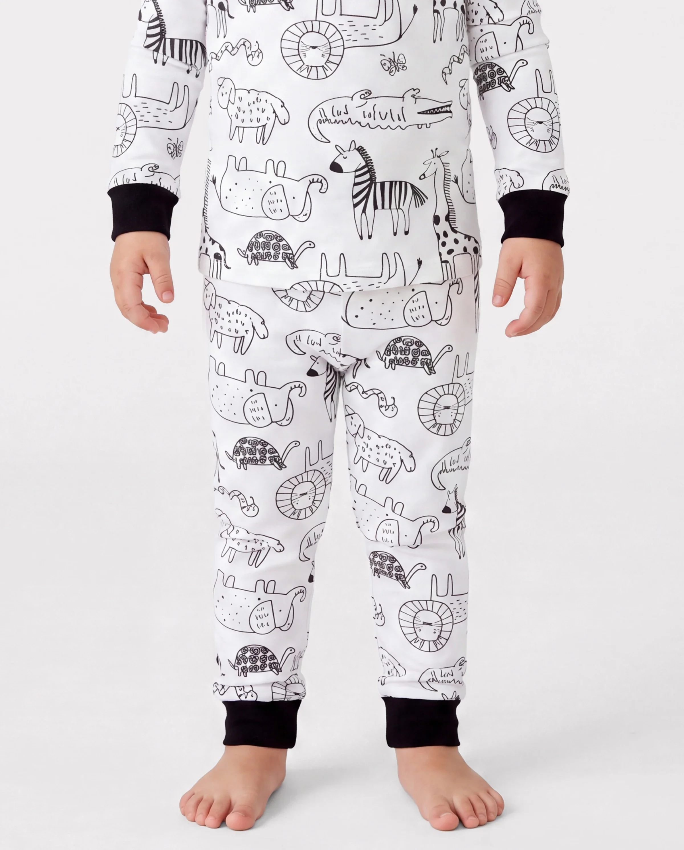 Christmas / Halloween Pajama 2-piece Bamboo Pajamas Set With Childlike Print for Baby / Toddler( Snug-Fitting) Black - Image 4
