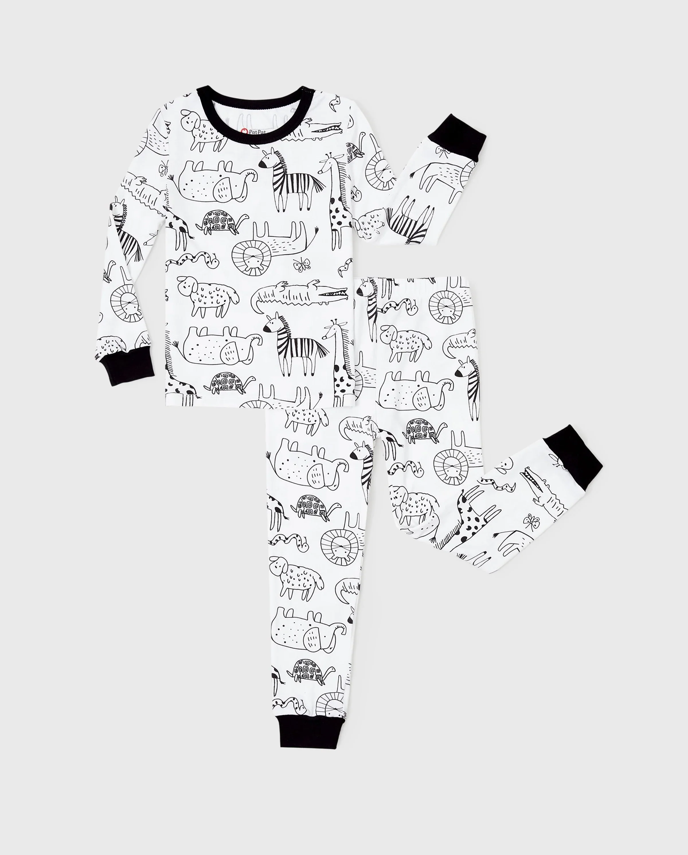 Christmas / Halloween Pajama 2-piece Bamboo Pajamas Set With Childlike Print for Baby / Toddler( Snug-Fitting) Black - Image 6