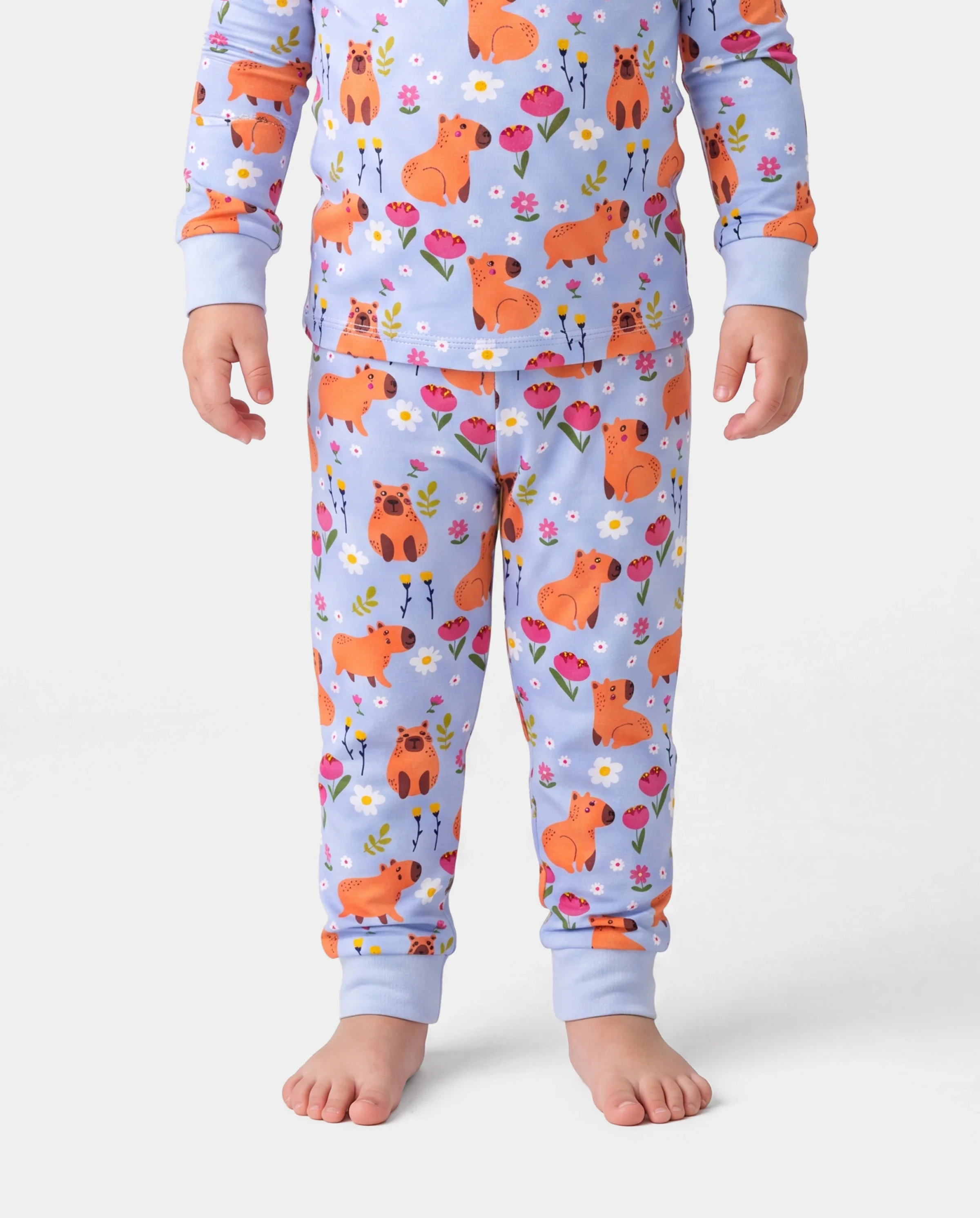 Christmas / Halloween Pajama 2-piece Bamboo Pajamas Set With Childlike Print for Baby / Toddler( Snug-Fitting) Blue - Image 4