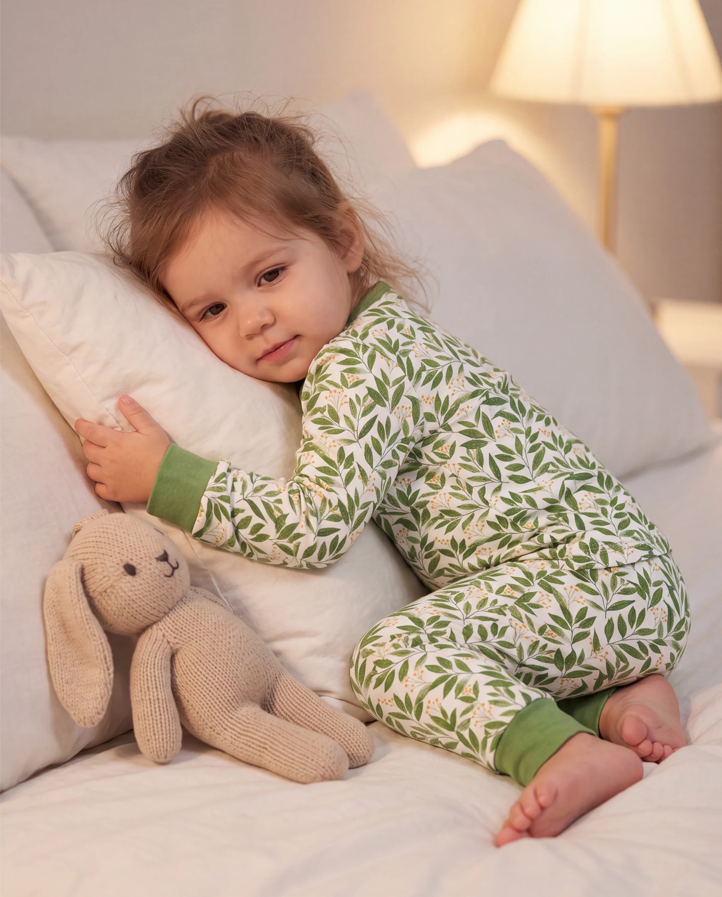 Christmas / Halloween Pajama 2-piece Bamboo Pajamas Set With Childlike Print for Baby / Toddler( Snug-Fitting) Green - Image 7