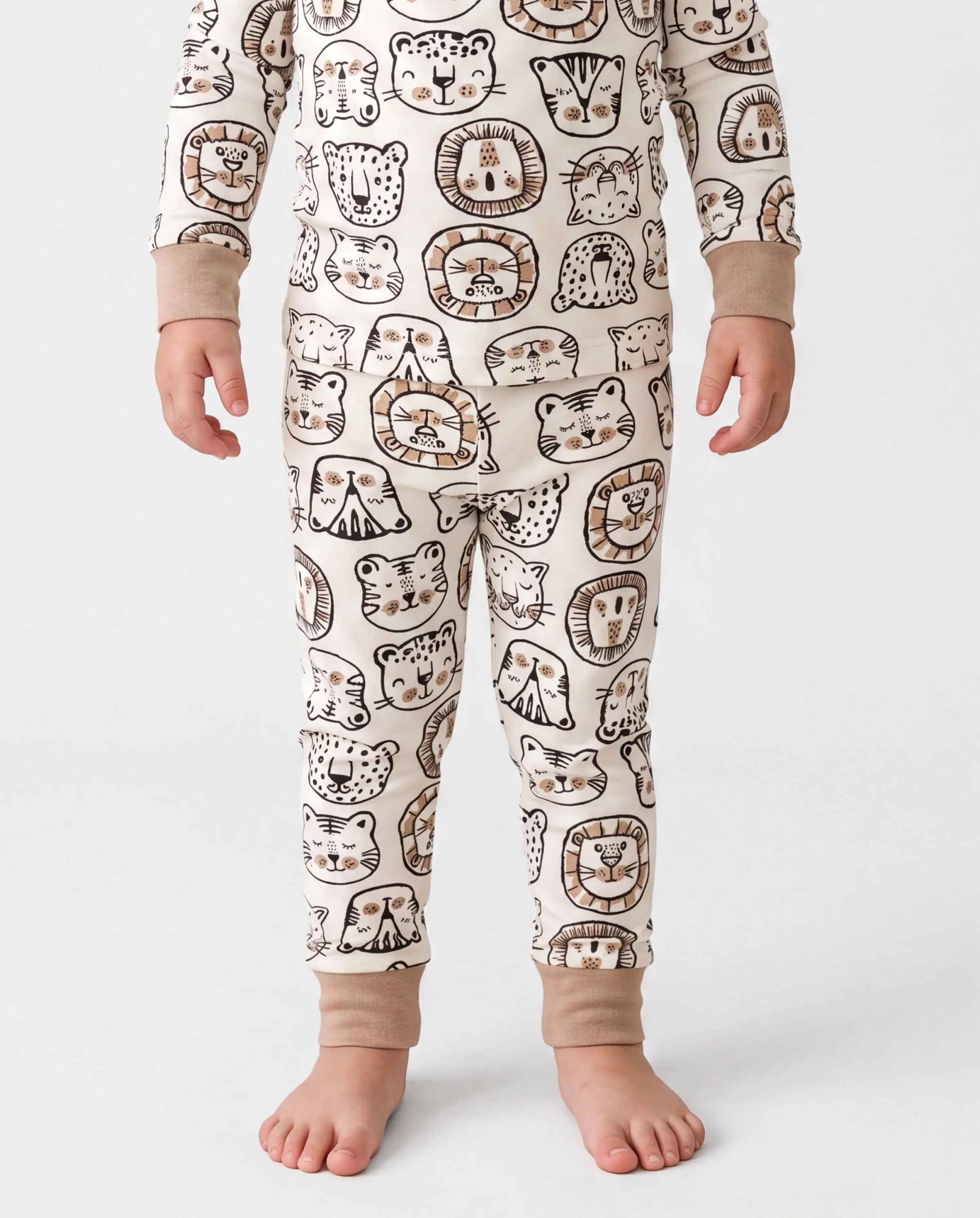 Christmas / Halloween Pajama 2-piece Bamboo Pajamas Set With Childlike Print for Baby / Toddler( Snug-Fitting) Khaki - Image 4
