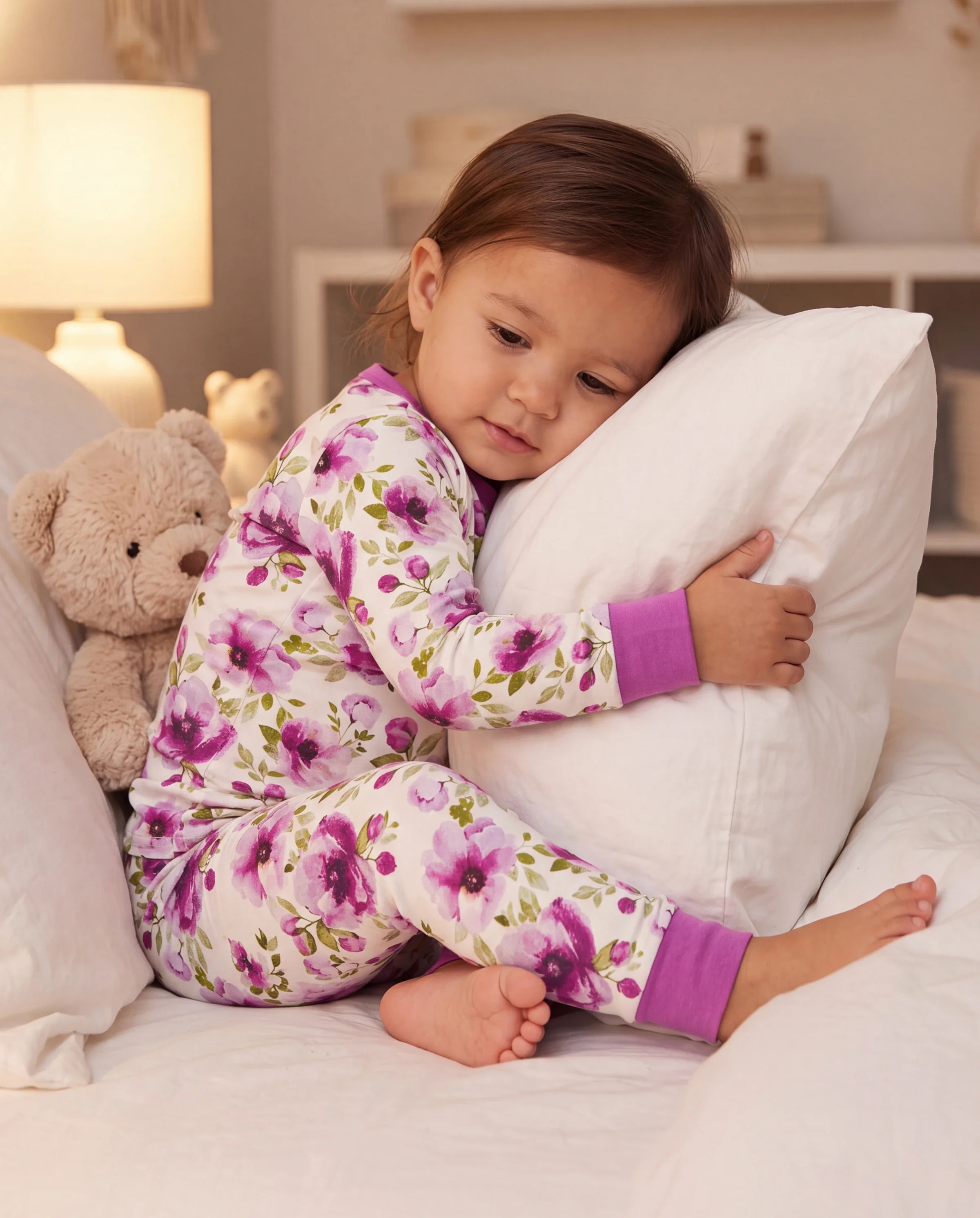 Christmas / Halloween Pajama 2-piece Bamboo Pajamas Set With Childlike Print for Baby / Toddler( Snug-Fitting) Light Purple - Image 7