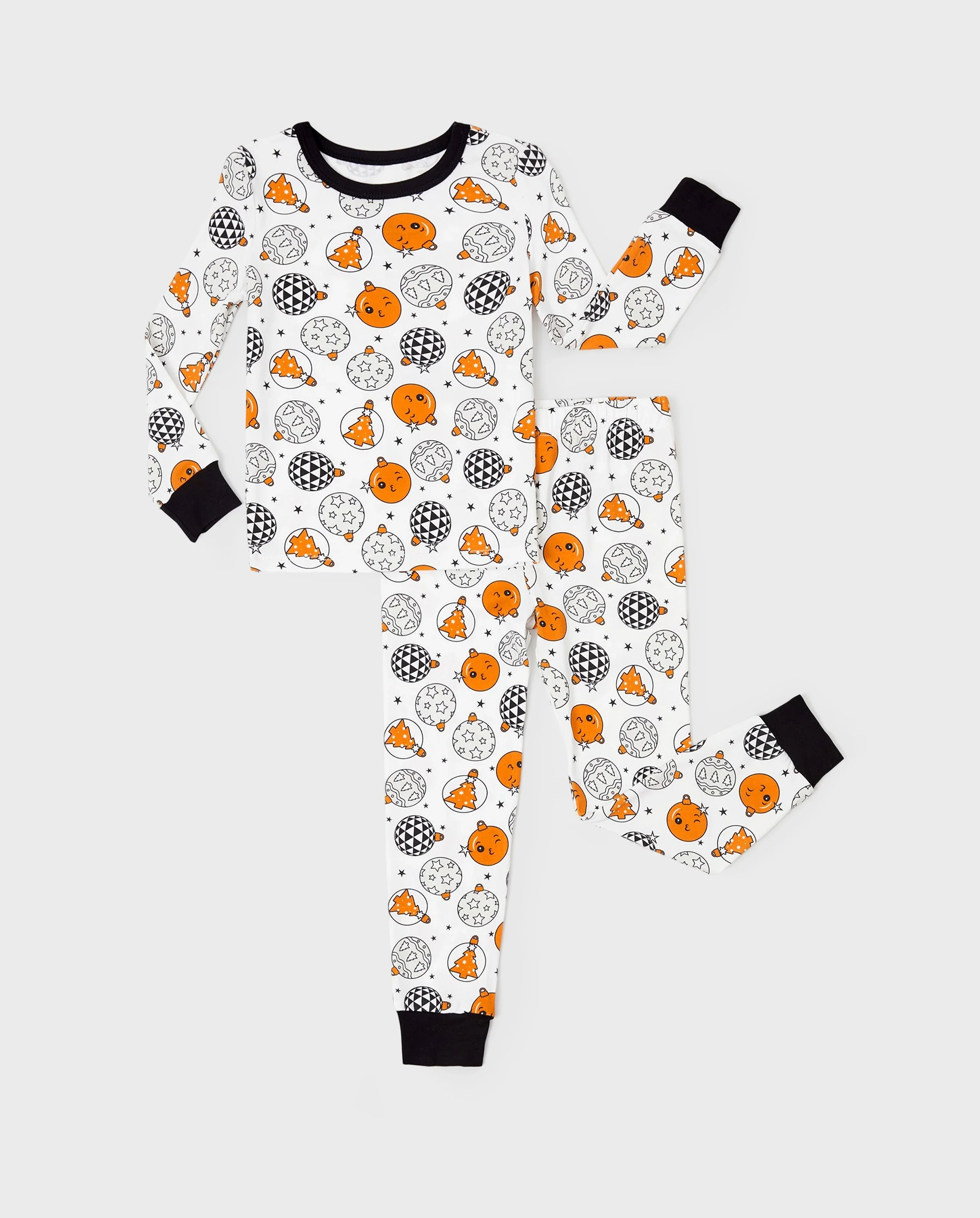 Christmas / Halloween Pajama 2-piece Bamboo Pajamas Set With Childlike Print for Baby / Toddler( Snug-Fitting) Orange - Image 6