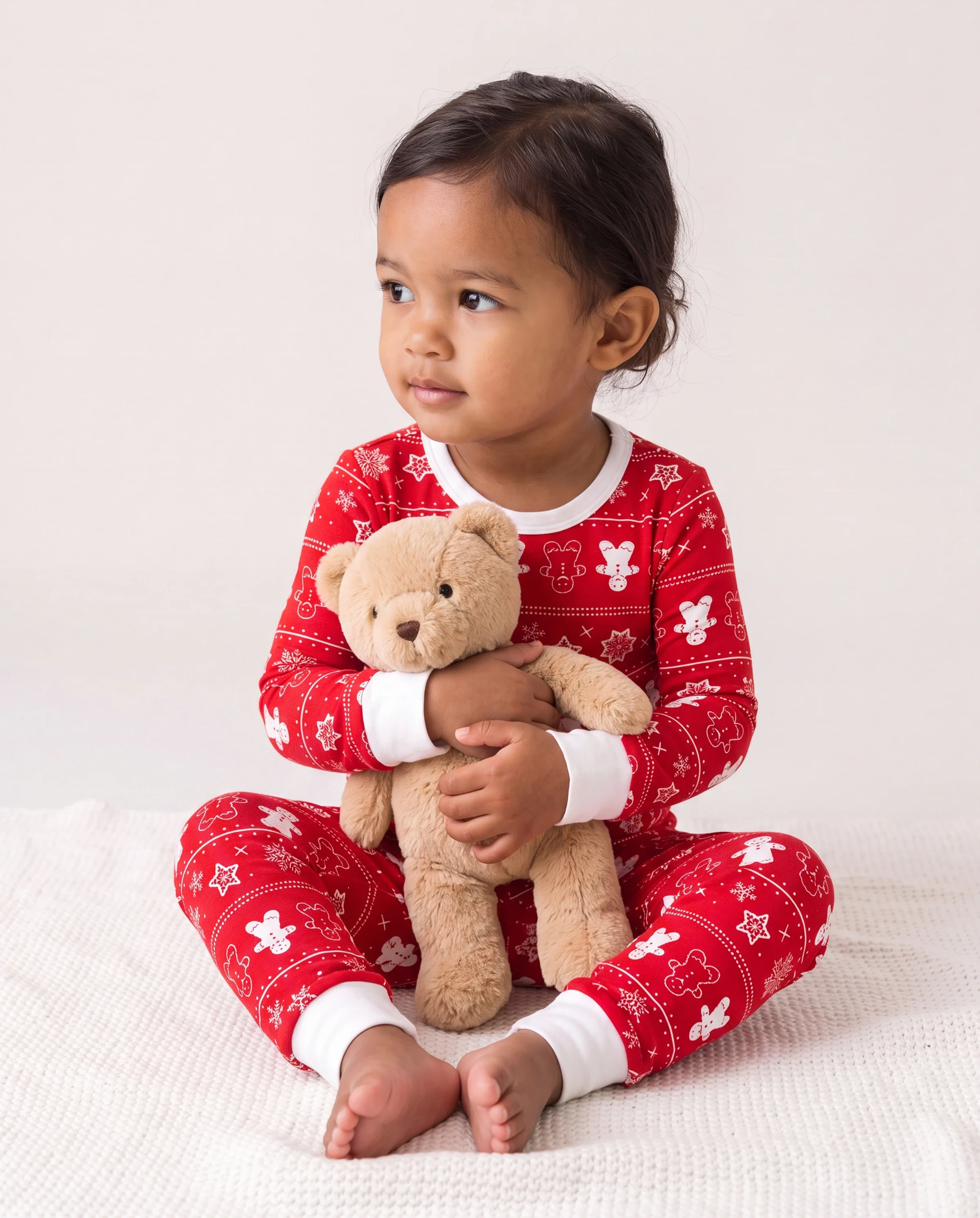 Christmas / Halloween Pajama 2-piece Bamboo Pajamas Set With Childlike Print for Baby / Toddler( Snug-Fitting) Red - Image 2
