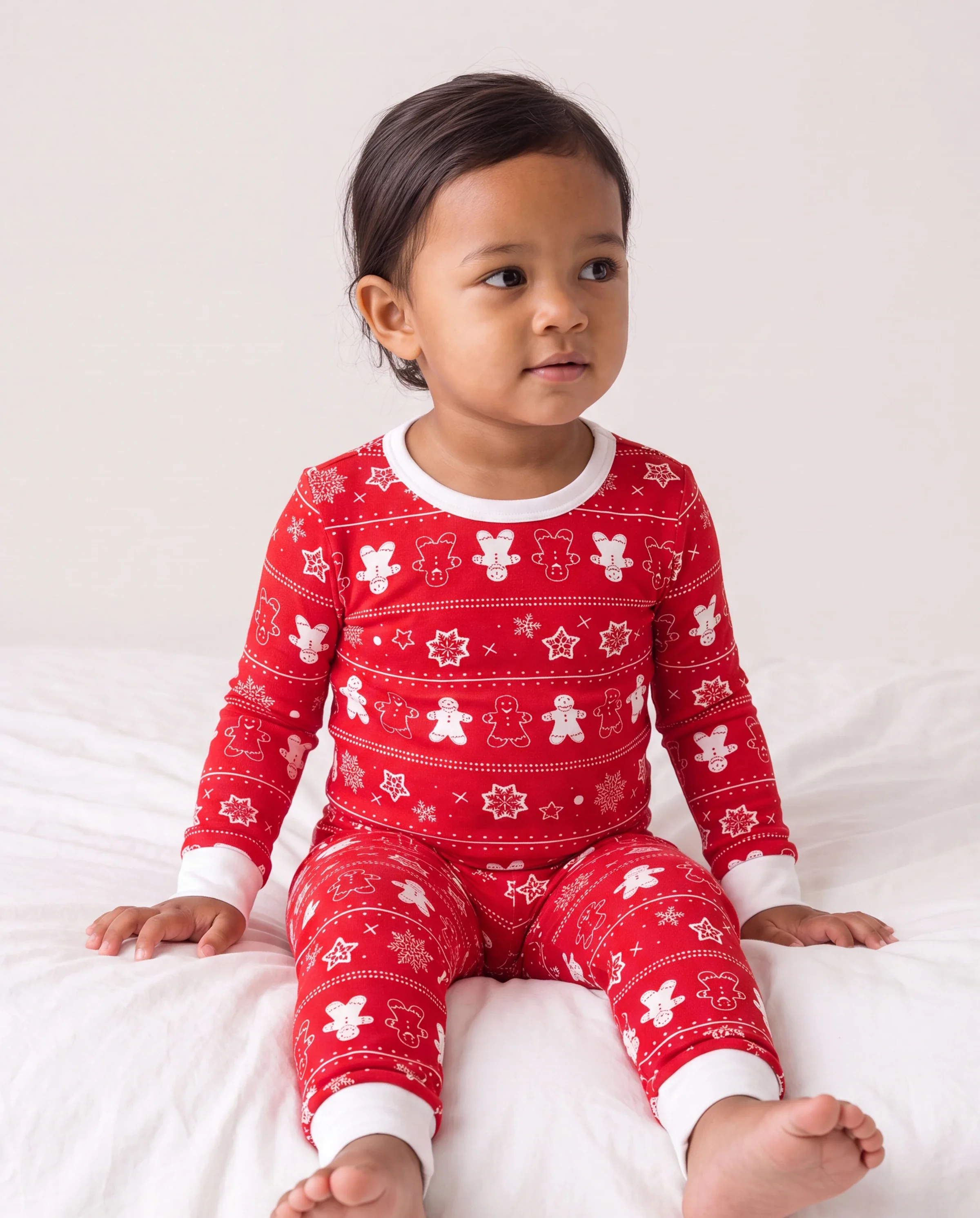 Christmas / Halloween Pajama 2-piece Bamboo Pajamas Set With Childlike Print for Baby / Toddler( Snug-Fitting) Red - Image 3