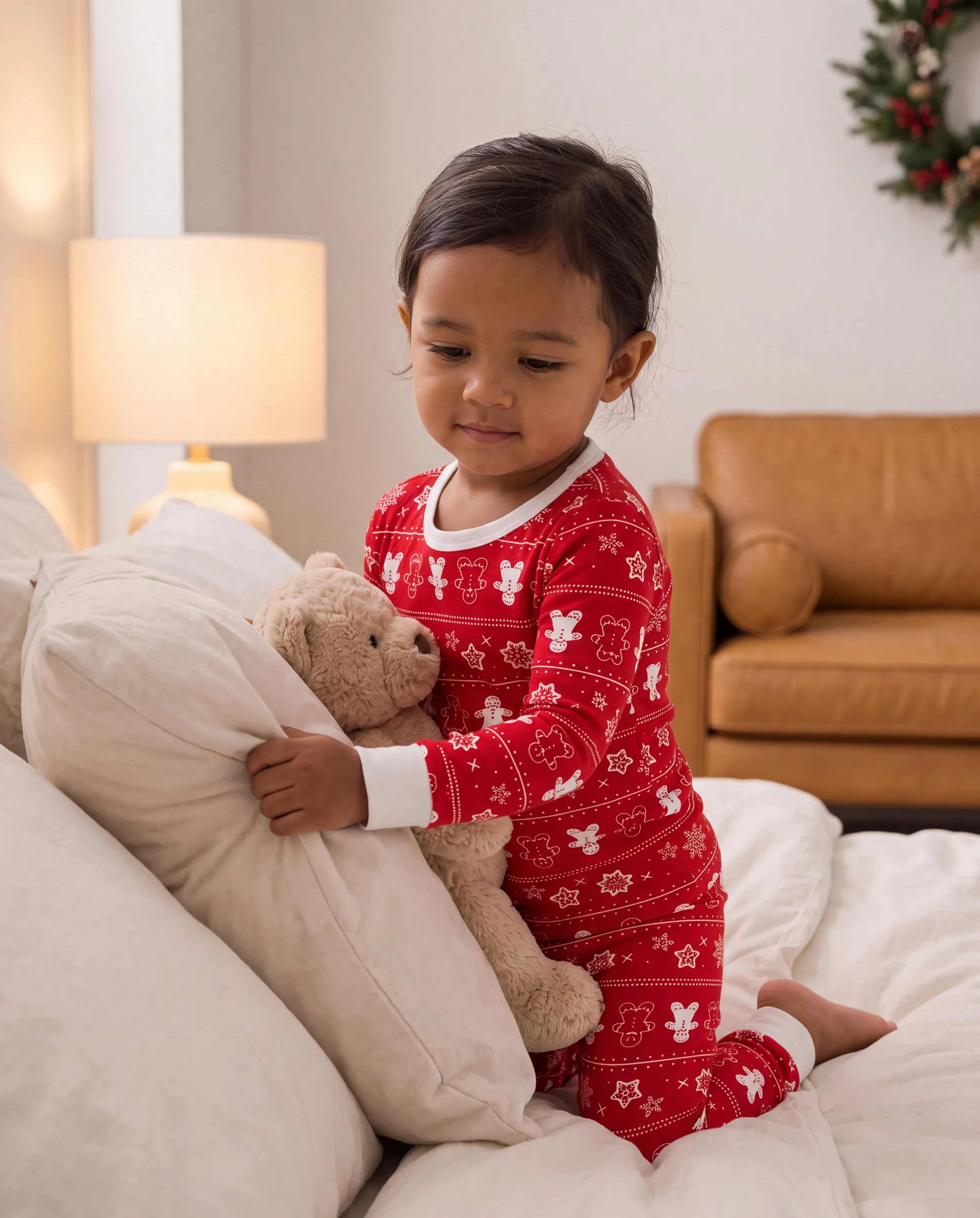 Christmas / Halloween Pajama 2-piece Bamboo Pajamas Set With Childlike Print for Baby / Toddler( Snug-Fitting) Red - Image 7
