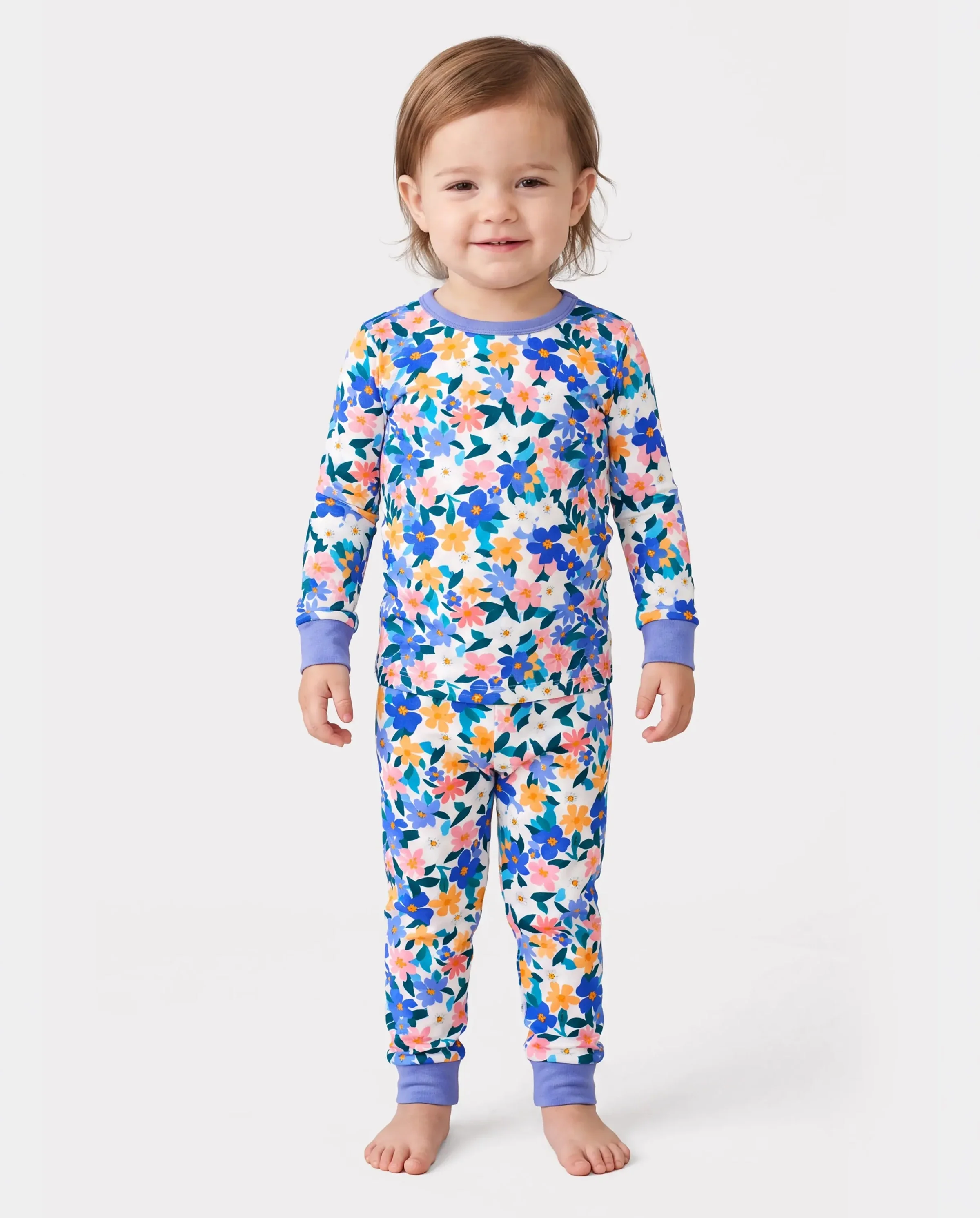 Christmas / Halloween Pajama 2-piece Bamboo Pajamas Set With Childlike Print for Baby / Toddler( Snug-Fitting) Violet