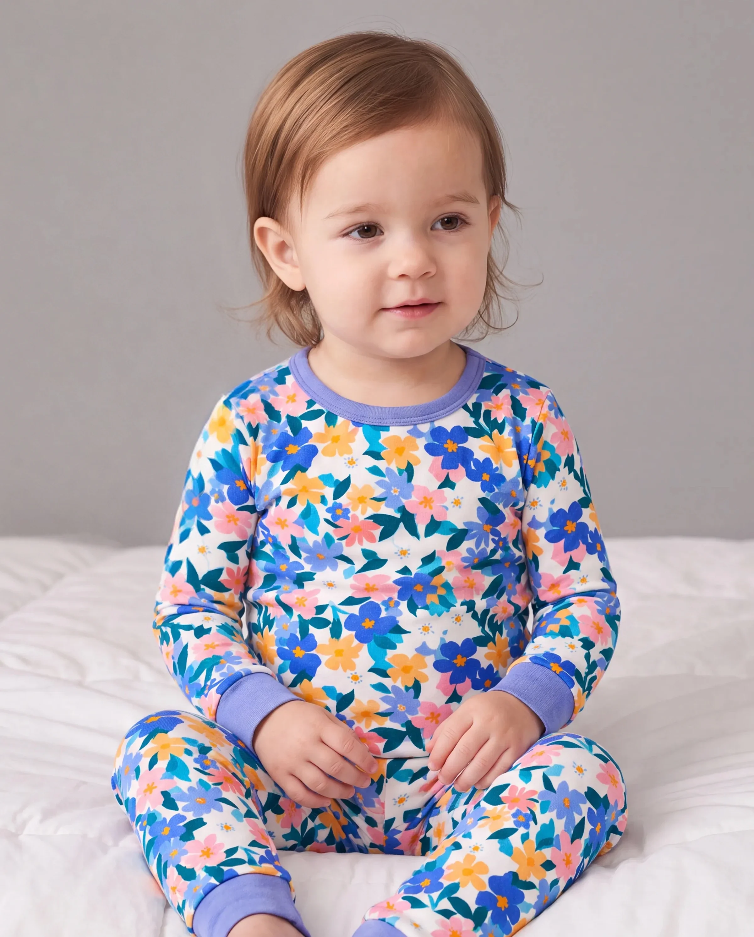 Christmas / Halloween Pajama 2-piece Bamboo Pajamas Set With Childlike Print for Baby / Toddler( Snug-Fitting) Violet - Image 3