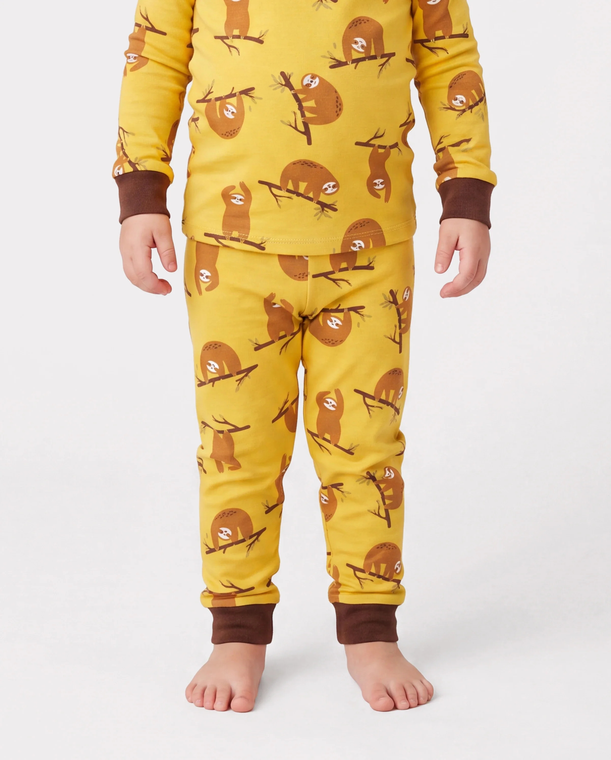 Christmas / Halloween Pajama 2-piece Bamboo Pajamas Set With Childlike Print for Baby / Toddler( Snug-Fitting) Yellow - Image 4