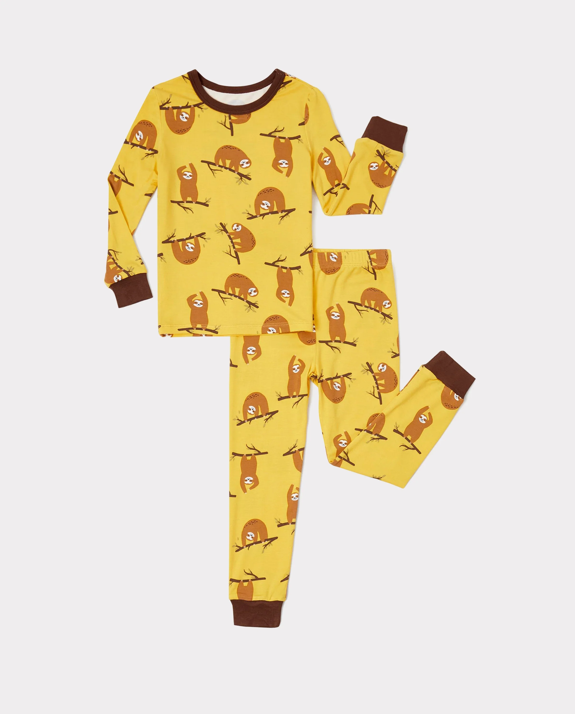 Christmas / Halloween Pajama 2-piece Bamboo Pajamas Set With Childlike Print for Baby / Toddler( Snug-Fitting) Yellow - Image 6