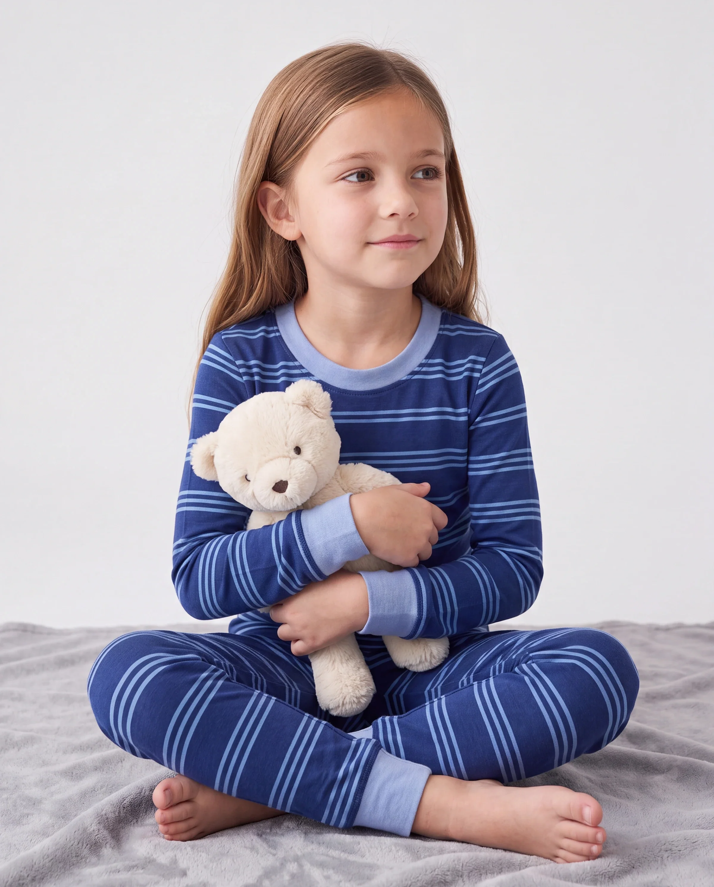Christmas / Halloween Pajamas 2-piece Bamboo Pajamas Set With Playful Print for Toddler / Kids ( Snug-Fitting) Blue - Image 2