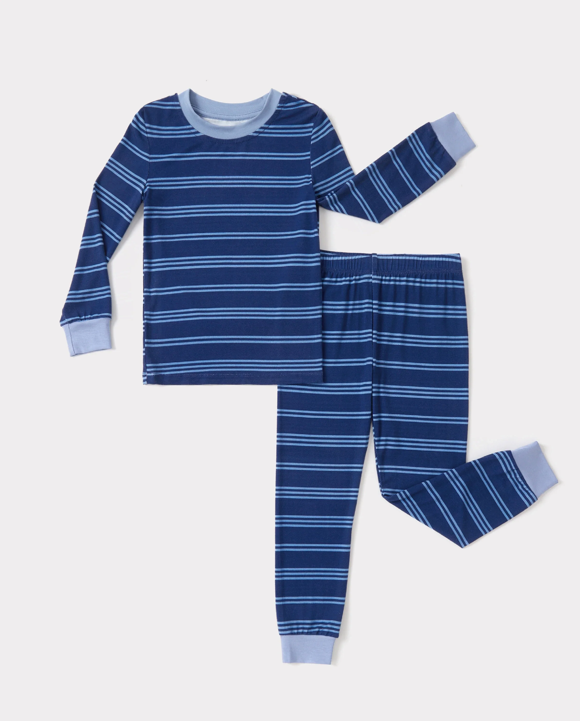 Christmas / Halloween Pajamas 2-piece Bamboo Pajamas Set With Playful Print for Toddler / Kids ( Snug-Fitting) Blue - Image 6