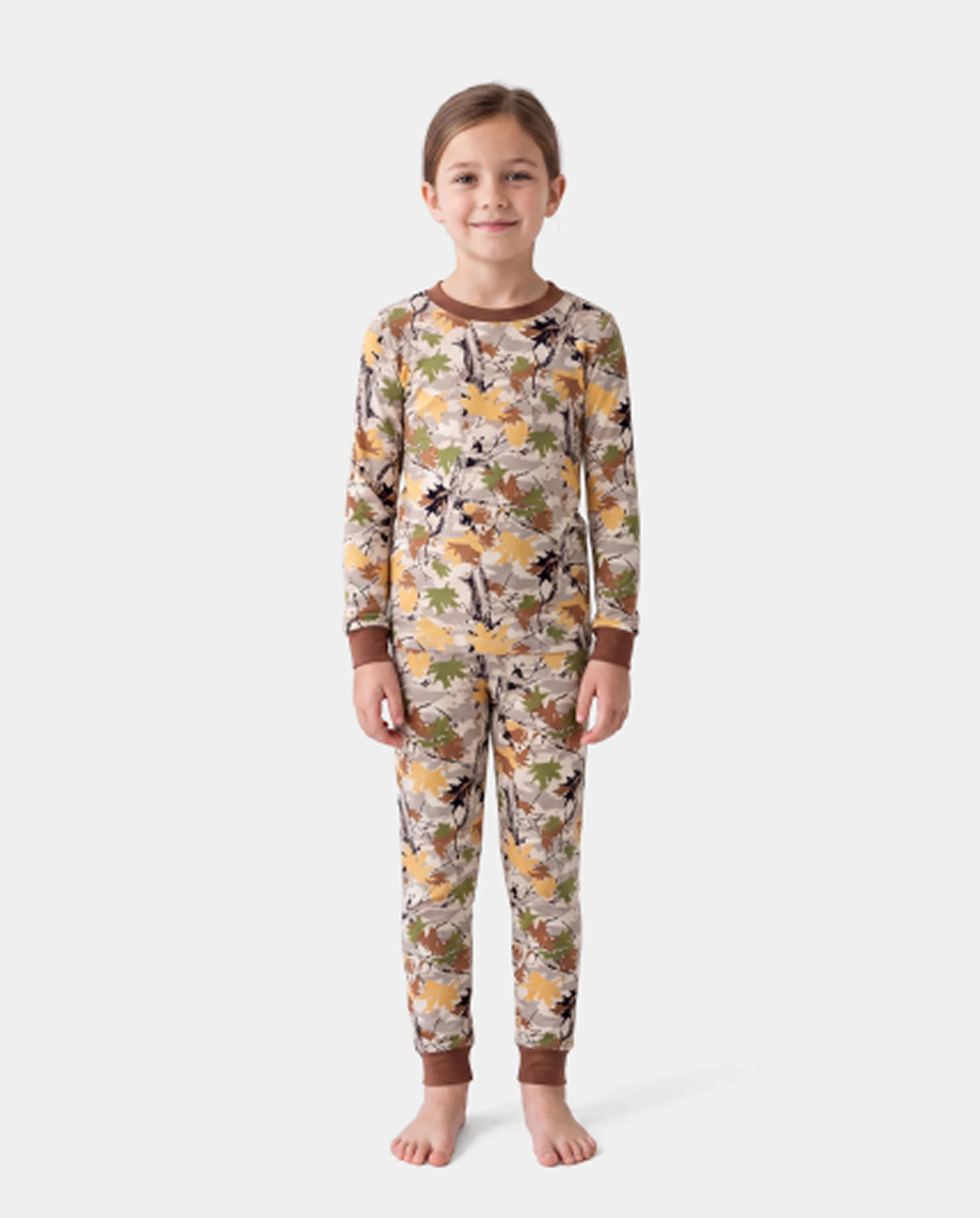 Christmas / Halloween Pajamas 2-piece Bamboo Pajamas Set With Playful Print for Toddler / Kids ( Snug-Fitting) Brown - Image 3