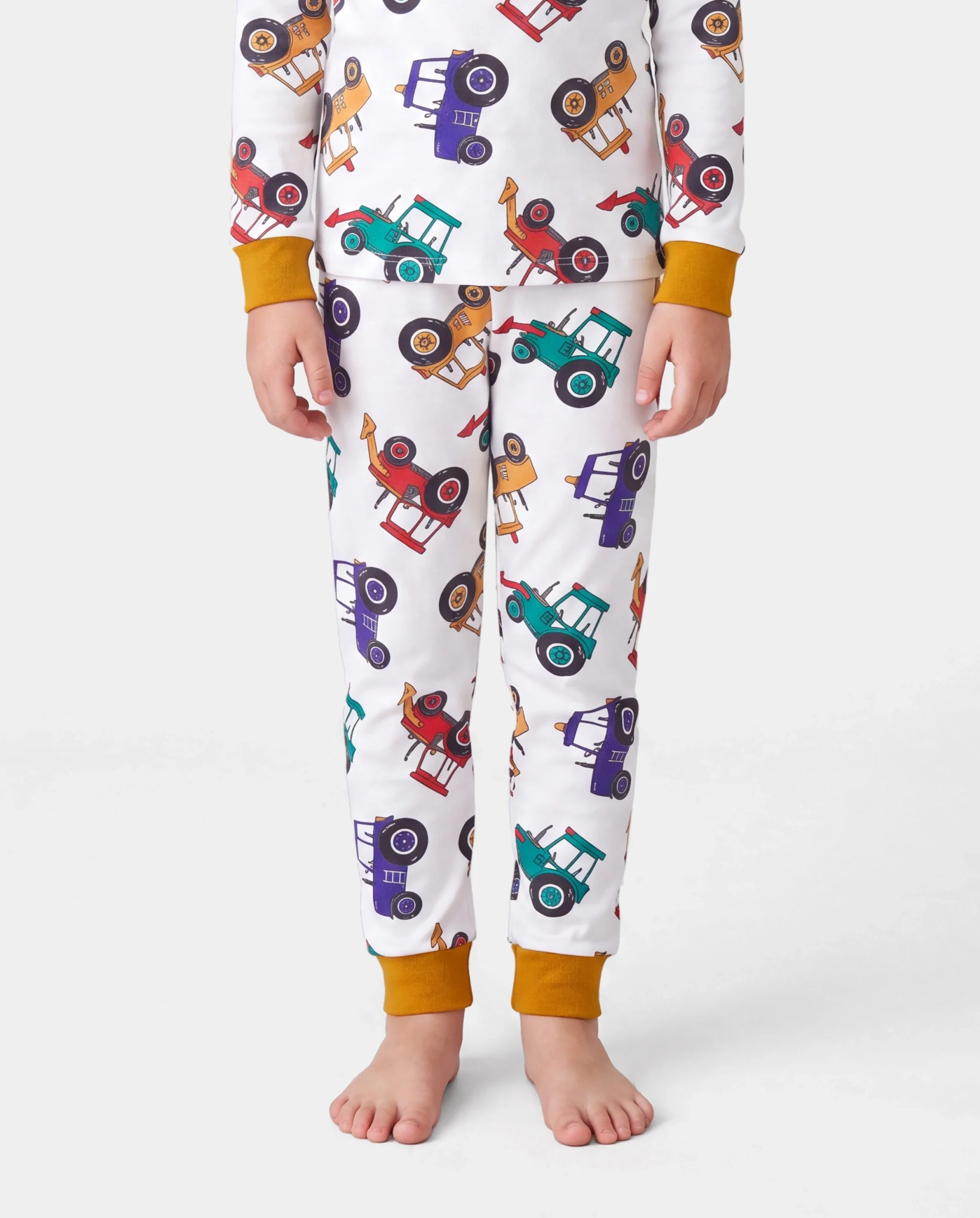 Christmas / Halloween Pajamas 2-piece Bamboo Pajamas Set With Playful Print for Toddler / Kids ( Snug-Fitting) Yellow - Image 4