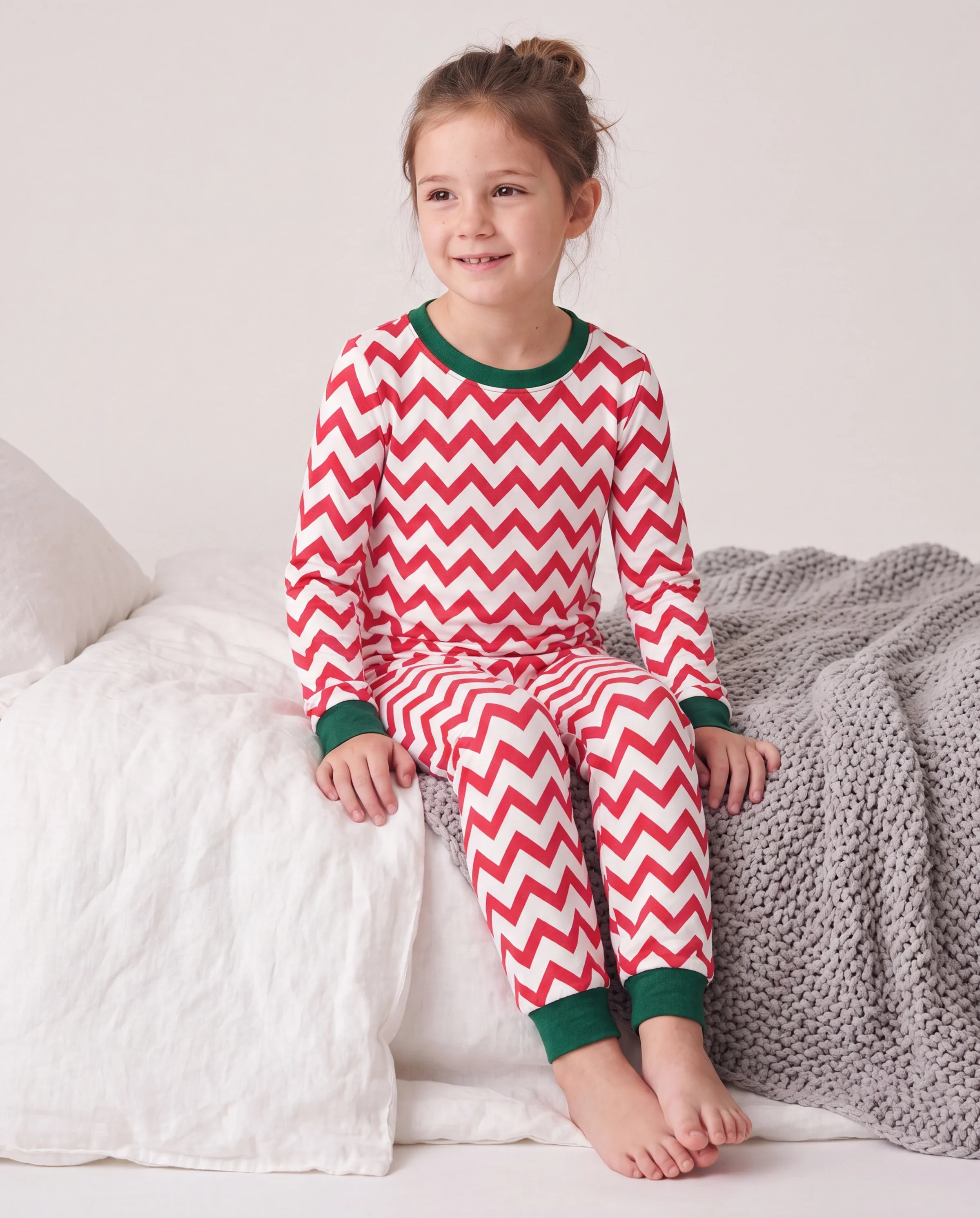 Christmas / Halloween Pajamas 2-piece Pajama Set With Childlike Print for Toddler / Kids ( Snug-Fitting ) Color block - Image 2