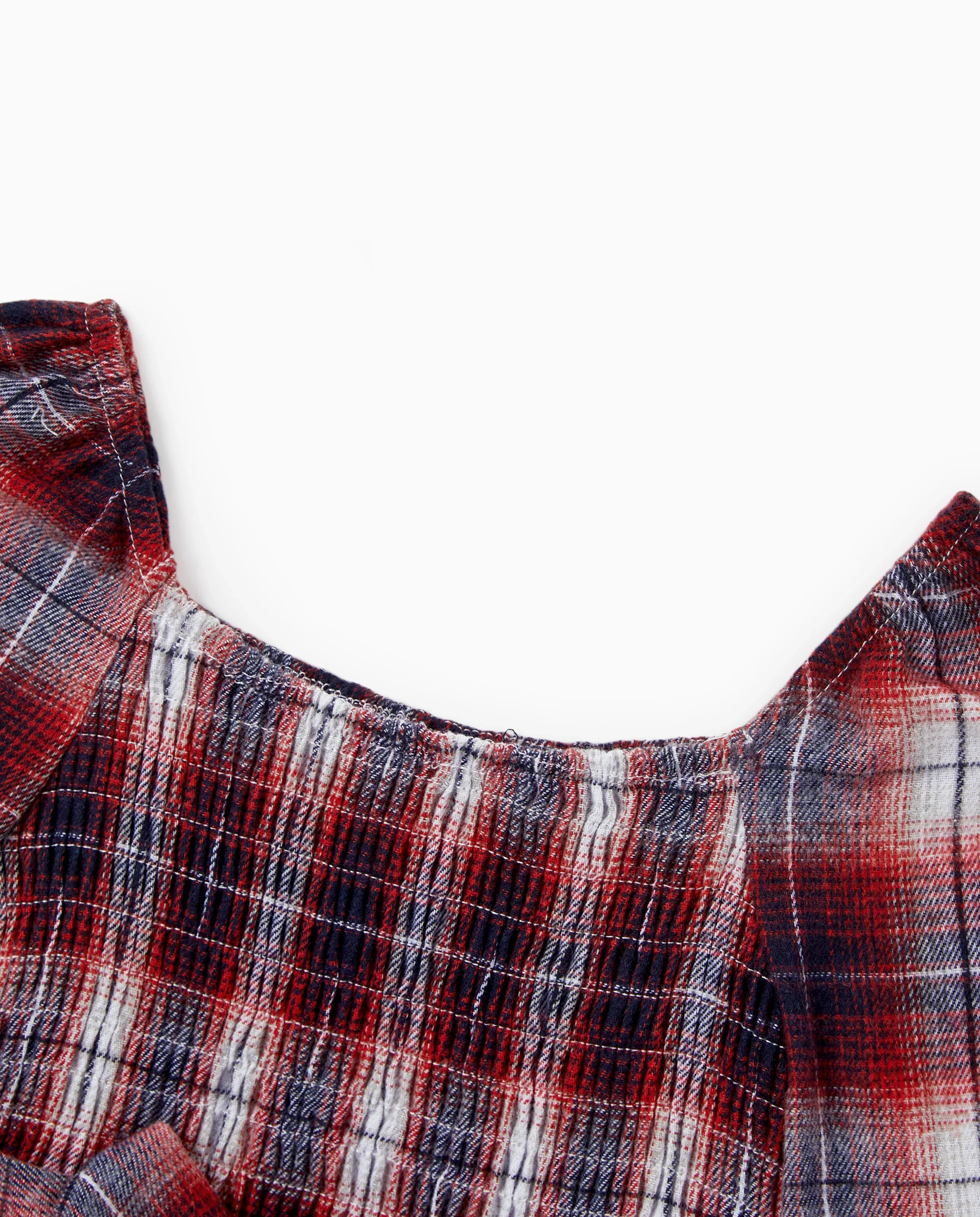 Christmas Plaid Matching Family Outfits Dad/Son Long-sleeve Shirts or Mom/Daughter Dresses Red - Image 8