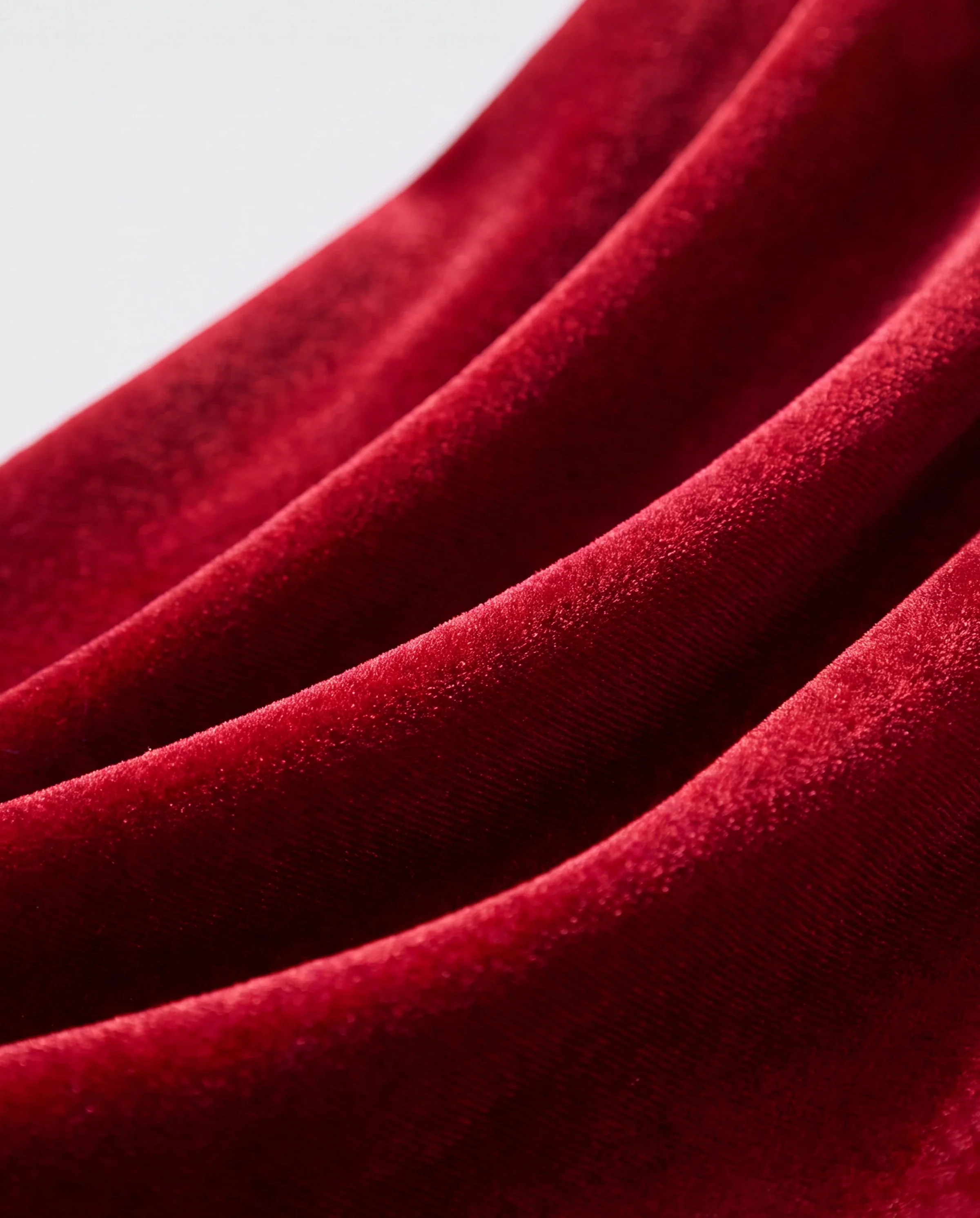 Christmas Sweet Toddler Girl Solid color Velvet material Dress Set Red - Image 3