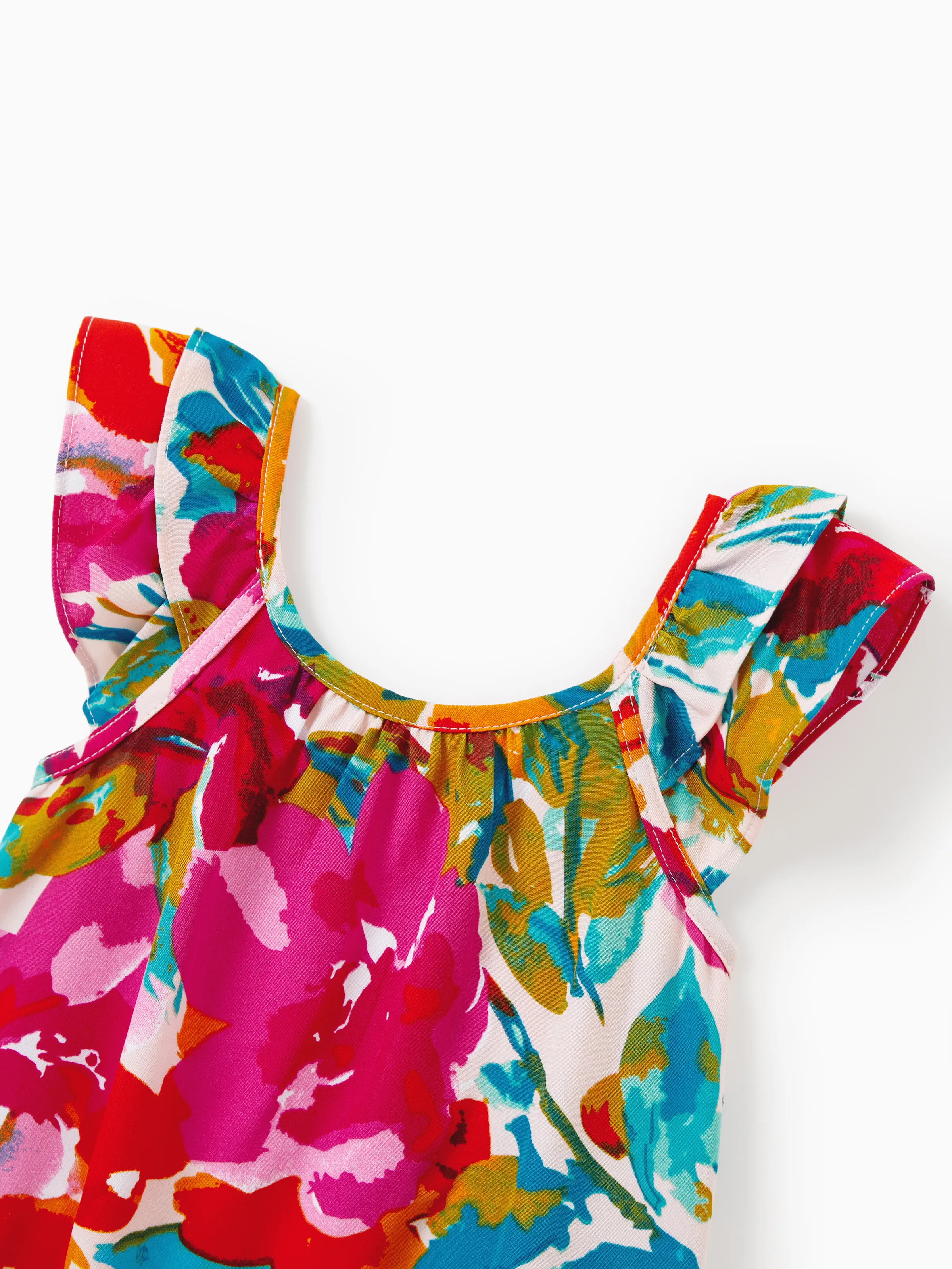 Daddy & Daughter Colorful Outfits Sleeveless Strap Top and Skirt Co-ord Set & Shirt Sets Summer Vacation Clothe for Beach, Photoshoots, Travel Hot Pink - Image 21