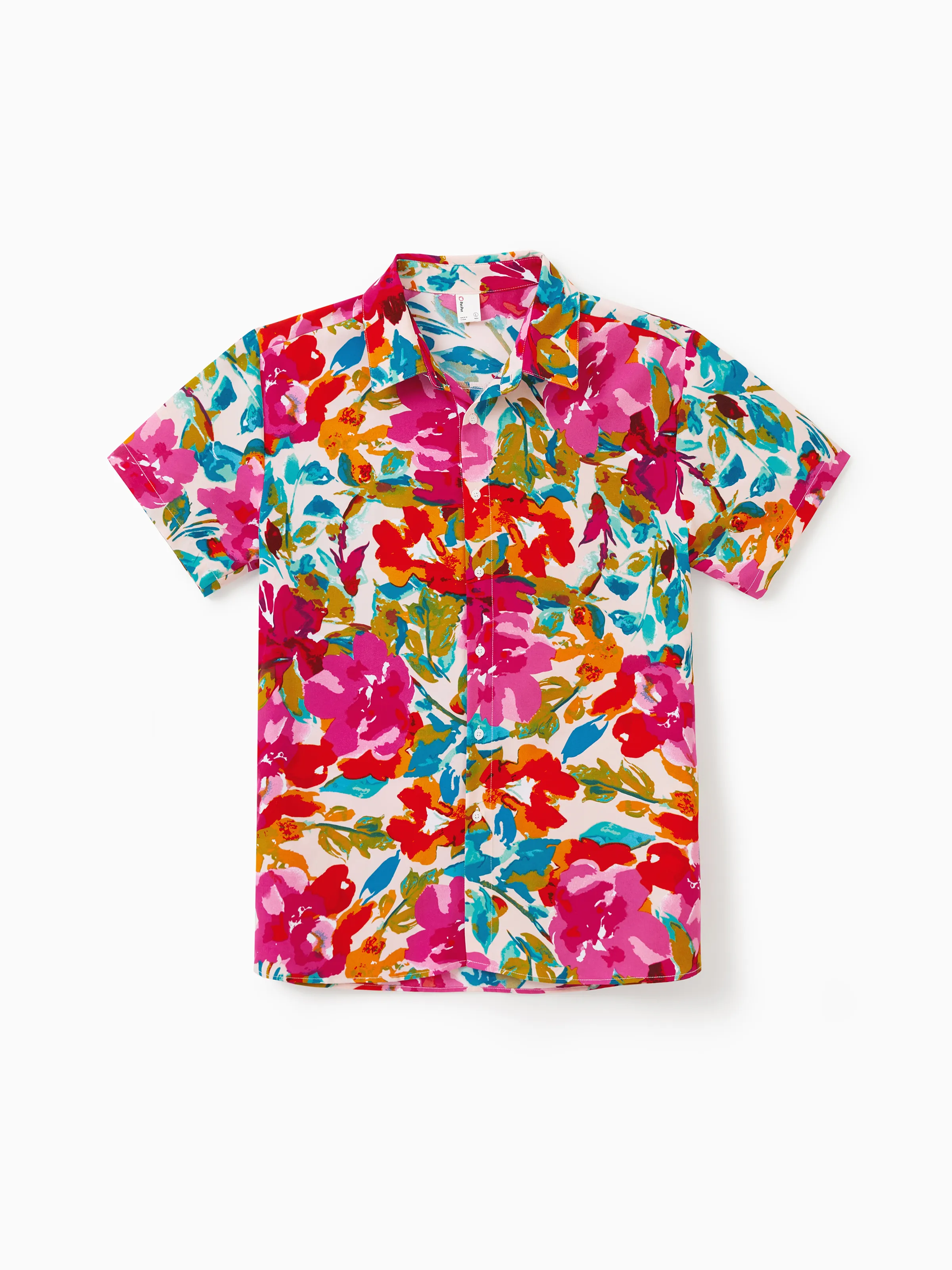 Daddy & Son Colorful Outfits Shirt Sets Summer Vacation Clothe for Beach, Photoshoots, Travel Hot Pink - Image 6