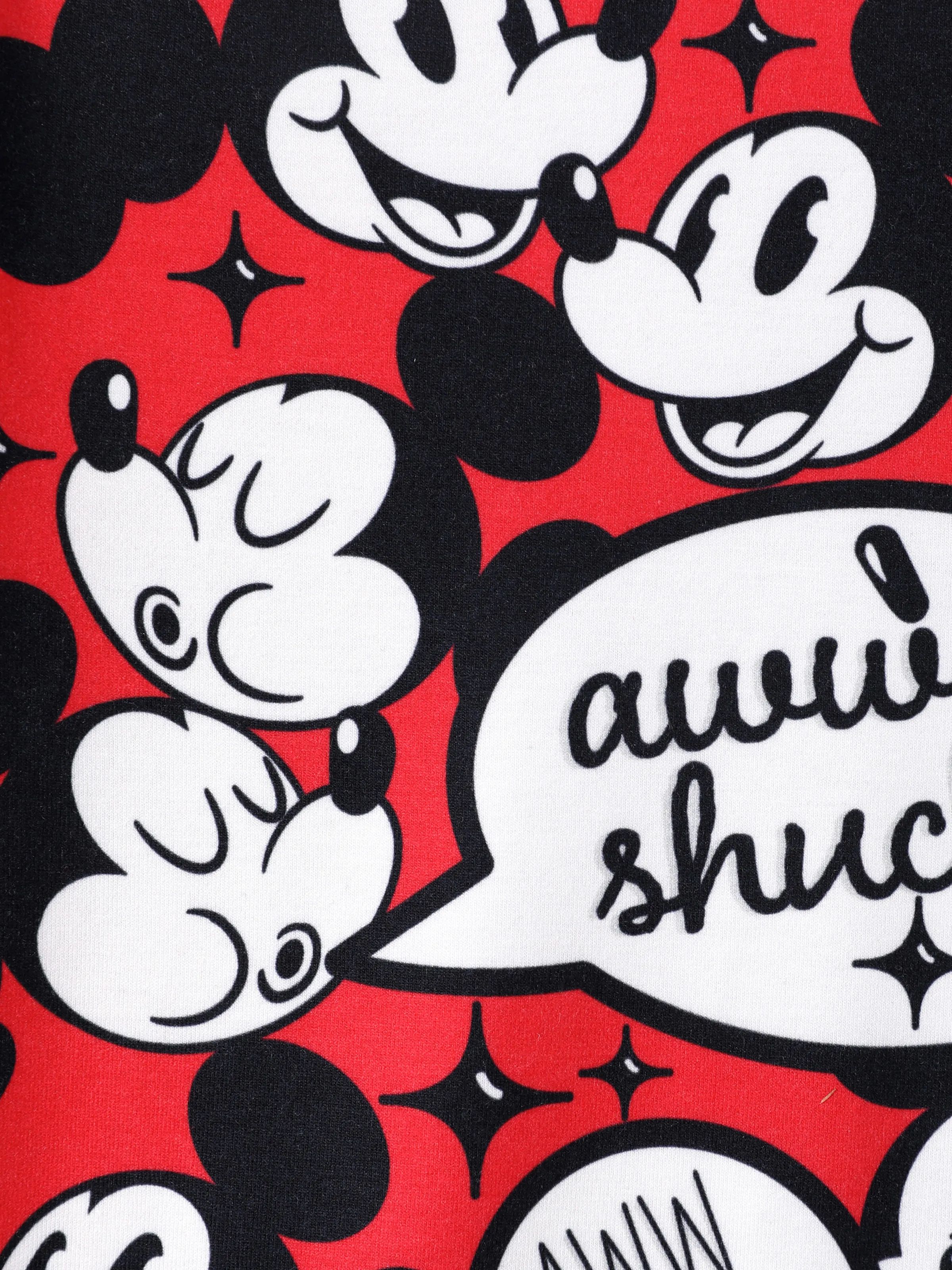 Disney Mickey and Friends Daddy and Me Family matching 1pc Mickey Mouse Graffiti Cotton T-shirt or Colorblock Dress with Built-in Shorts & Pockets or Naia™ Allover Romper Red - Image 3