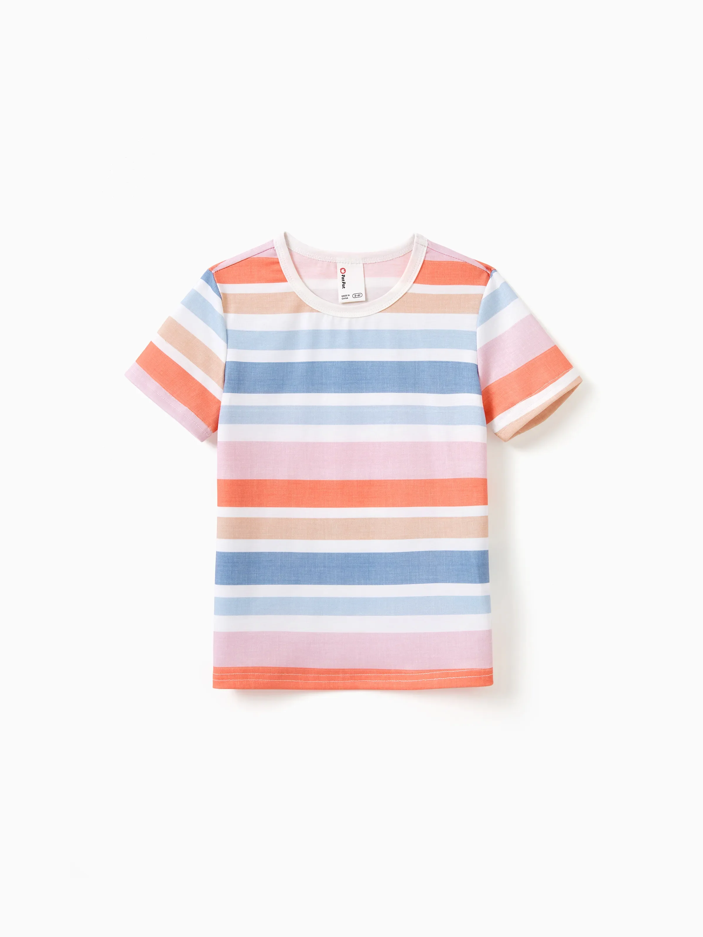Daddy and Me Family Matching Blue Short-sleeve Tee or Colorful Stripe Camisole Dress Multi-color - Image 6