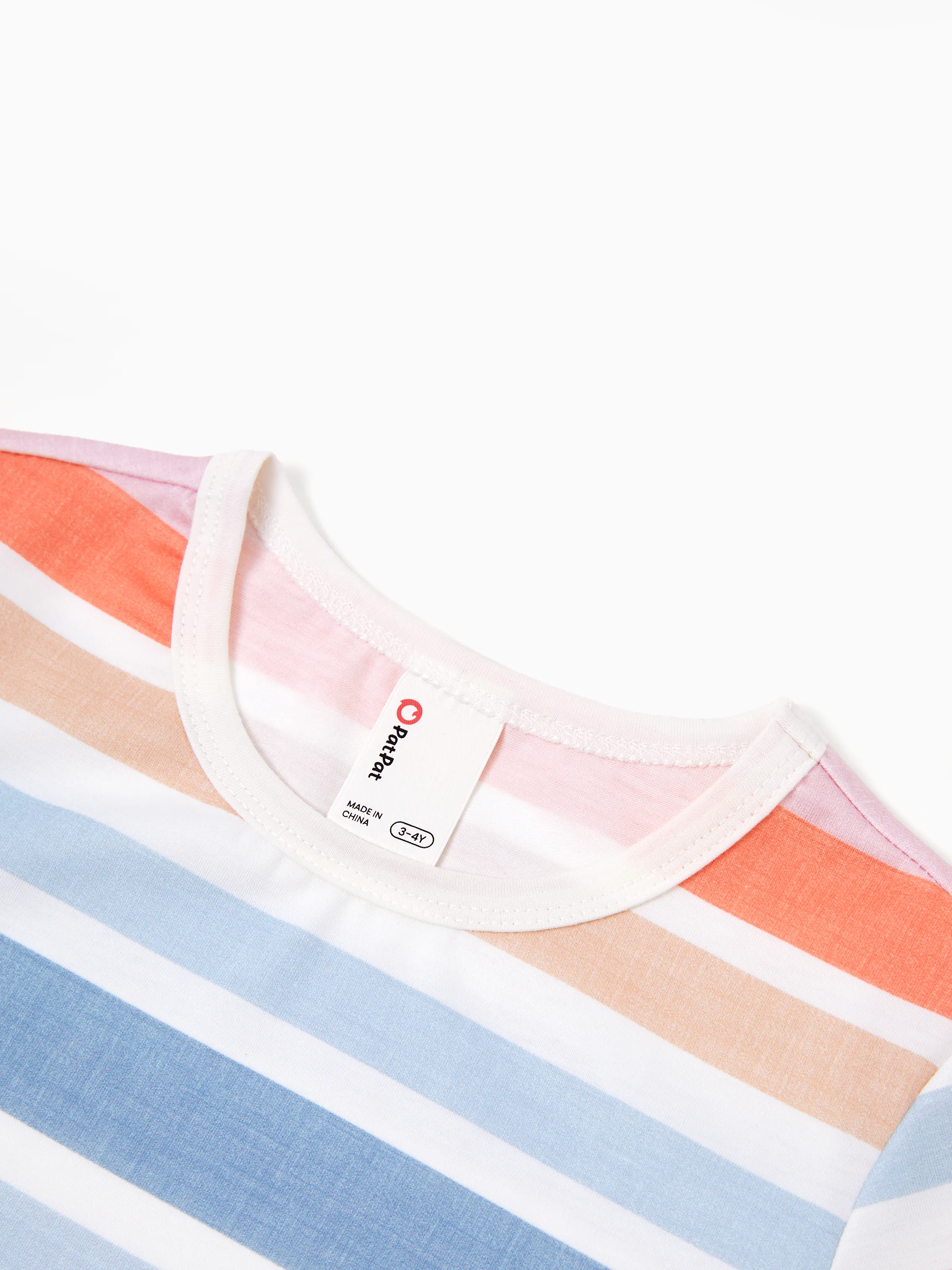 Daddy and Me Family Matching Blue Short-sleeve Tee or Colorful Stripe Camisole Dress Multi-color - Image 8