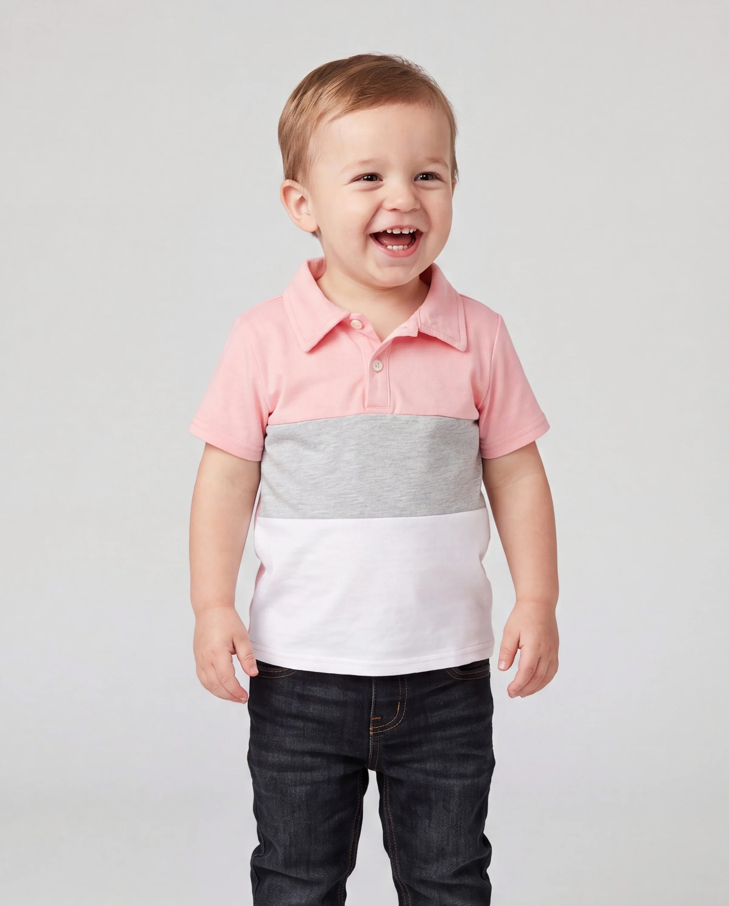 Daddy and Me Family Matching Pink Sleeveless Splicing Floral Print Midi Dresses and Colorblock Short-sleeve Polo Shirts Sets Pink - Image 3