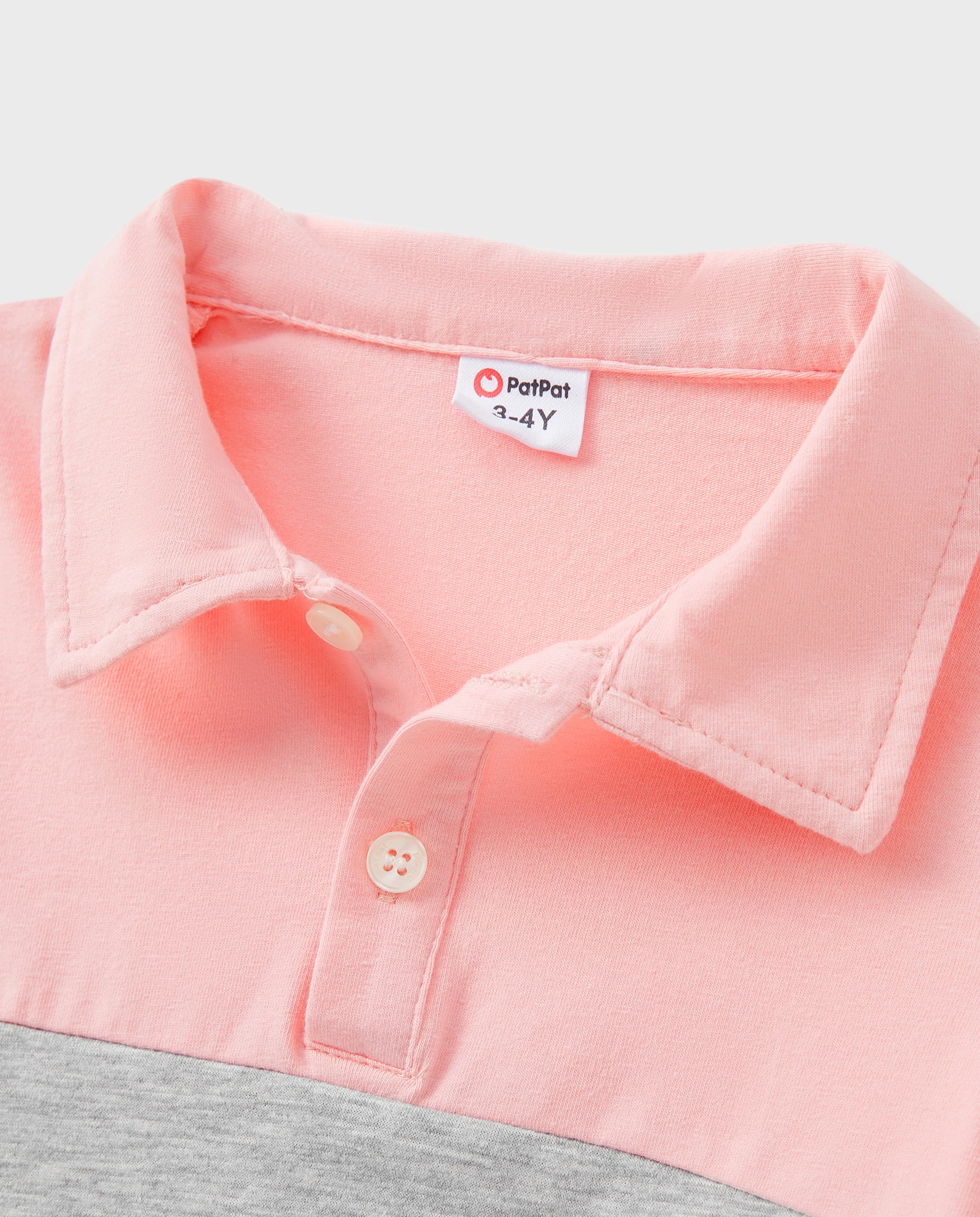 Daddy and Me Family Matching Pink Sleeveless Splicing Floral Print Midi Dresses and Colorblock Short-sleeve Polo Shirts Sets Pink - Image 5