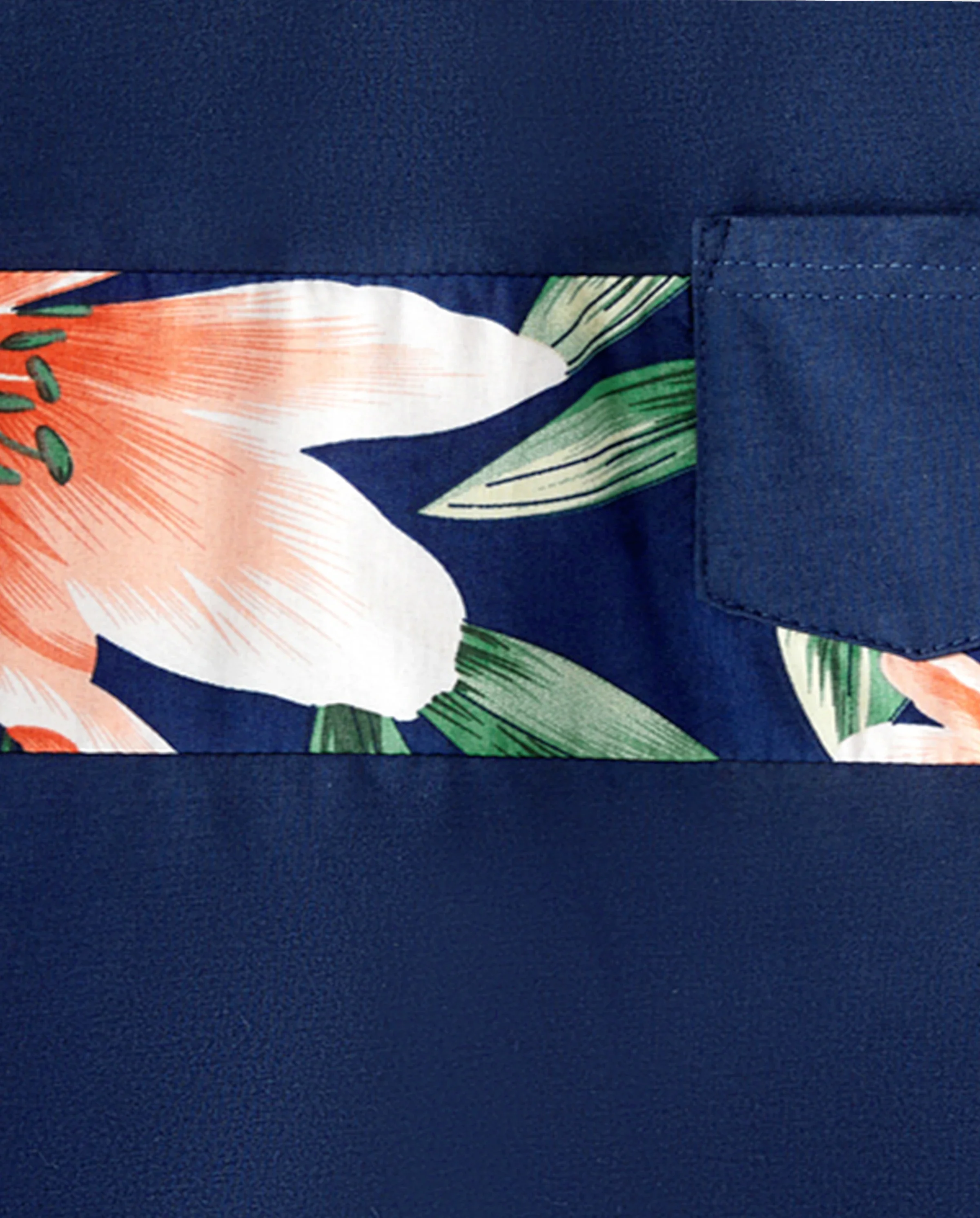 Daddy and Me Family Matching Sets Floral Panel Short-sleeve T-shirts or All Over Floral Print V Neck Spaghetti Strap Midi Dresses with Hidden Snap royalblue - Image 4