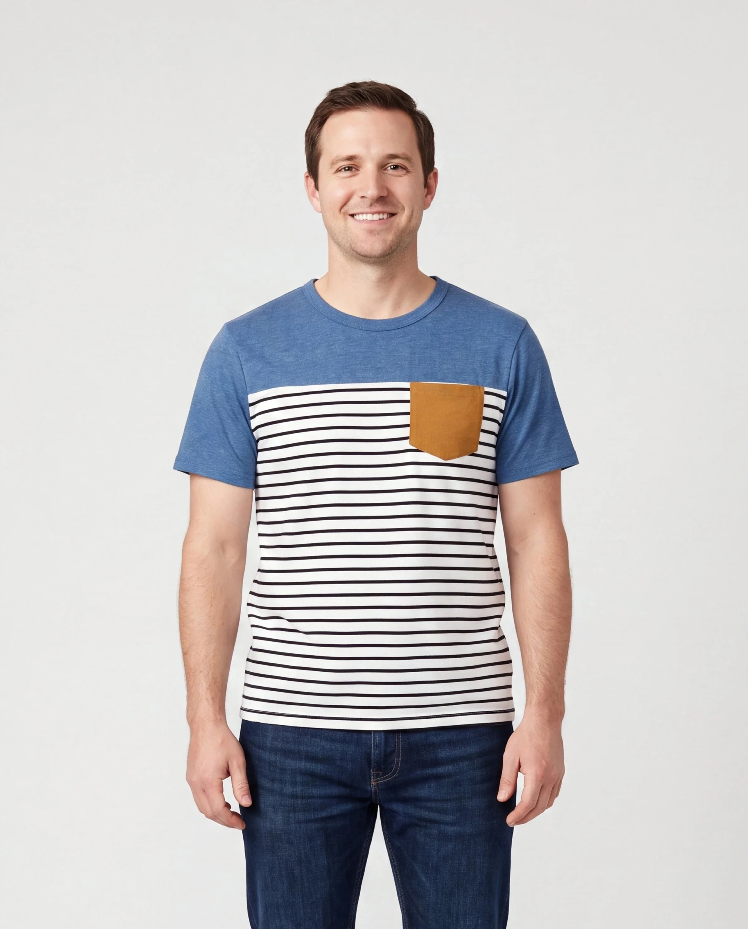 Daddy and Me Family Matching Soft Casual Outfit with Below Knee Dresses, Front Buttons, Belted Design Blue - Image 2