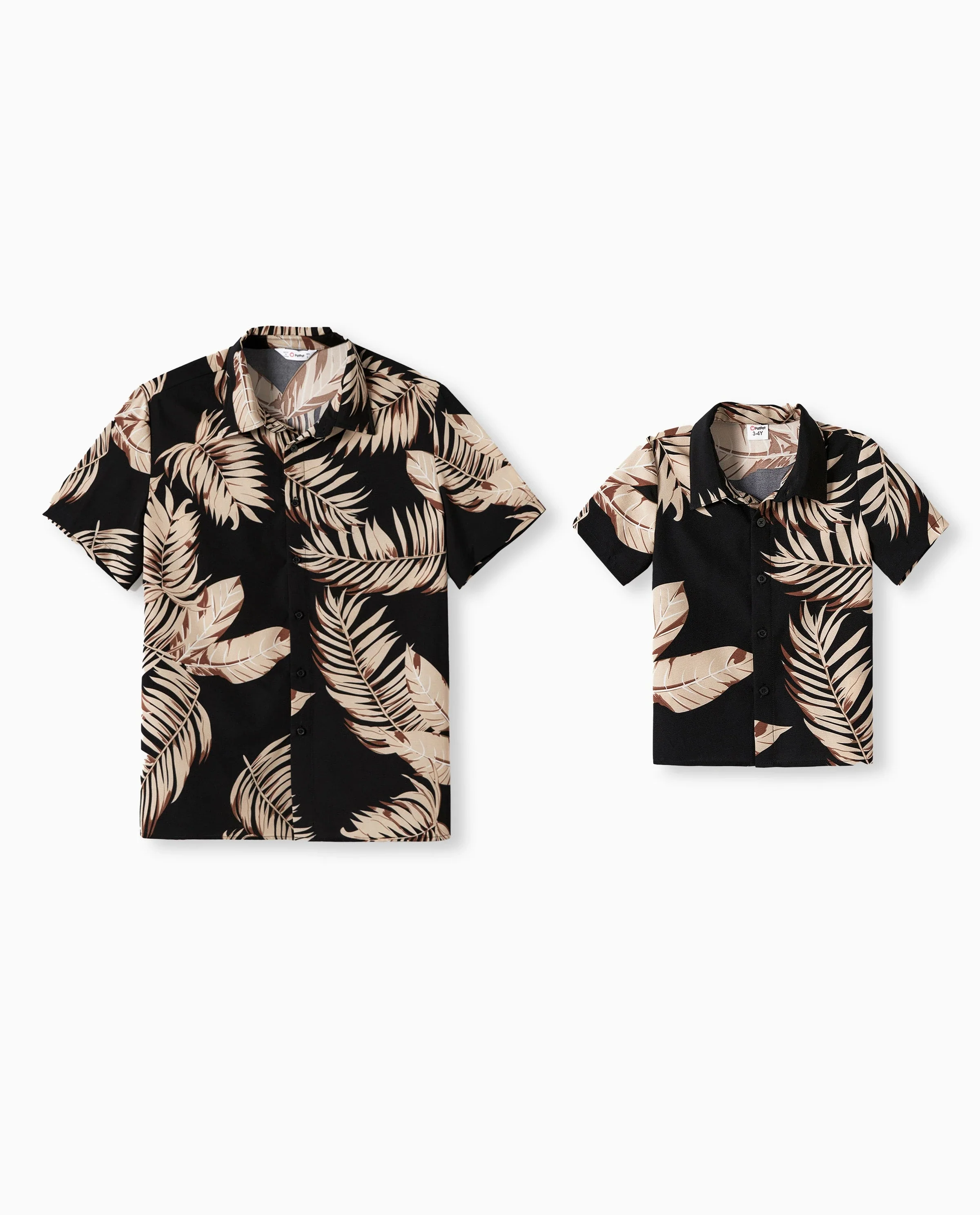 Daddy and Me Family Matching Solid Leaf Sleeveless Halter Dresses And Short Sleeve Tops Sets Black - Image 7