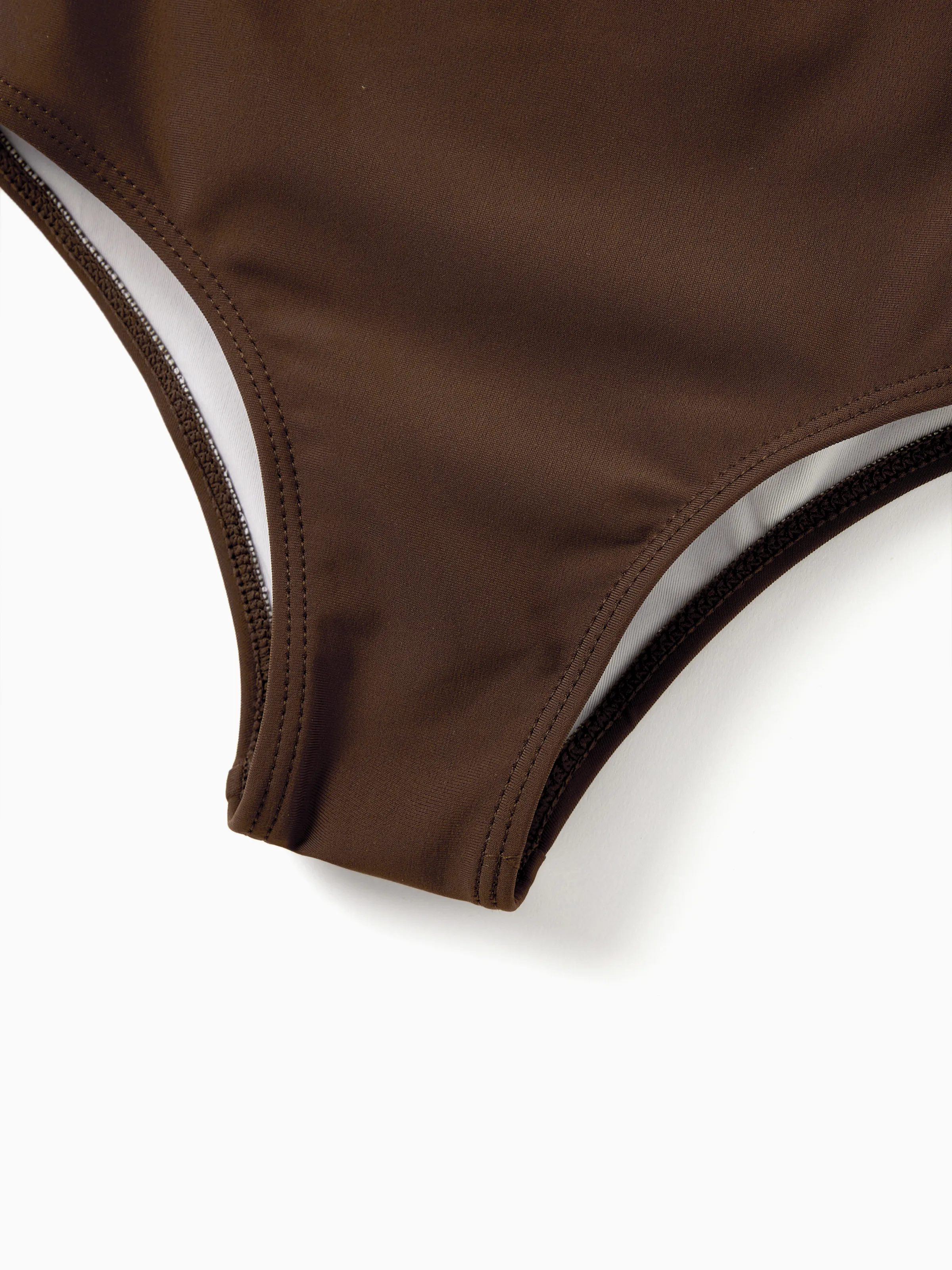 Daddy & Daughter Color Block Swimsuits Summer Beach Vacation Swimwear Coffee - Image 12