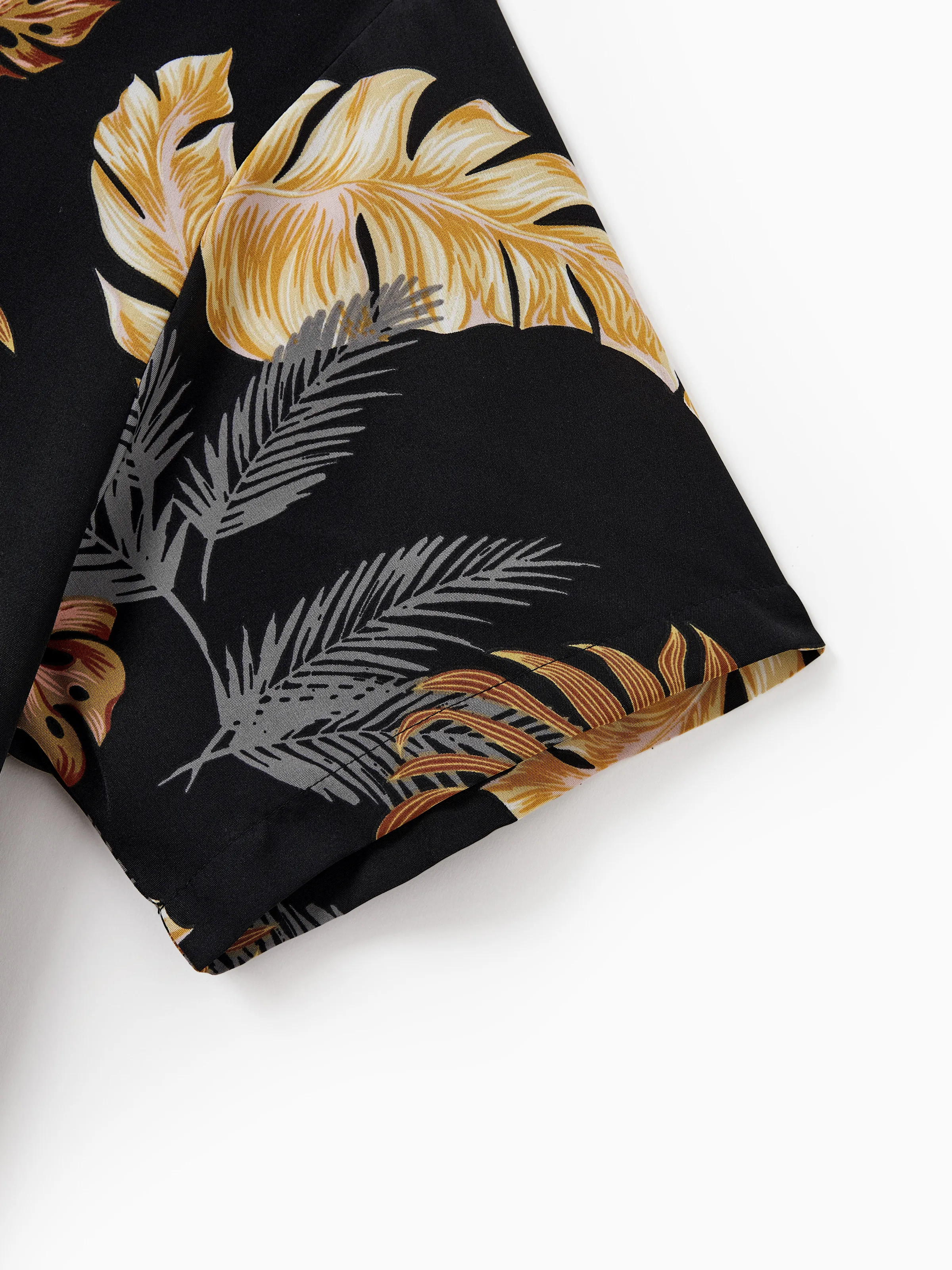 Daddy & Daughter Floral Print Beach Wear Short-sleeve Shirt or Camisole top and Wide-Leg Pants Set for Summer Vacation Family Looks Black+White - Image 9