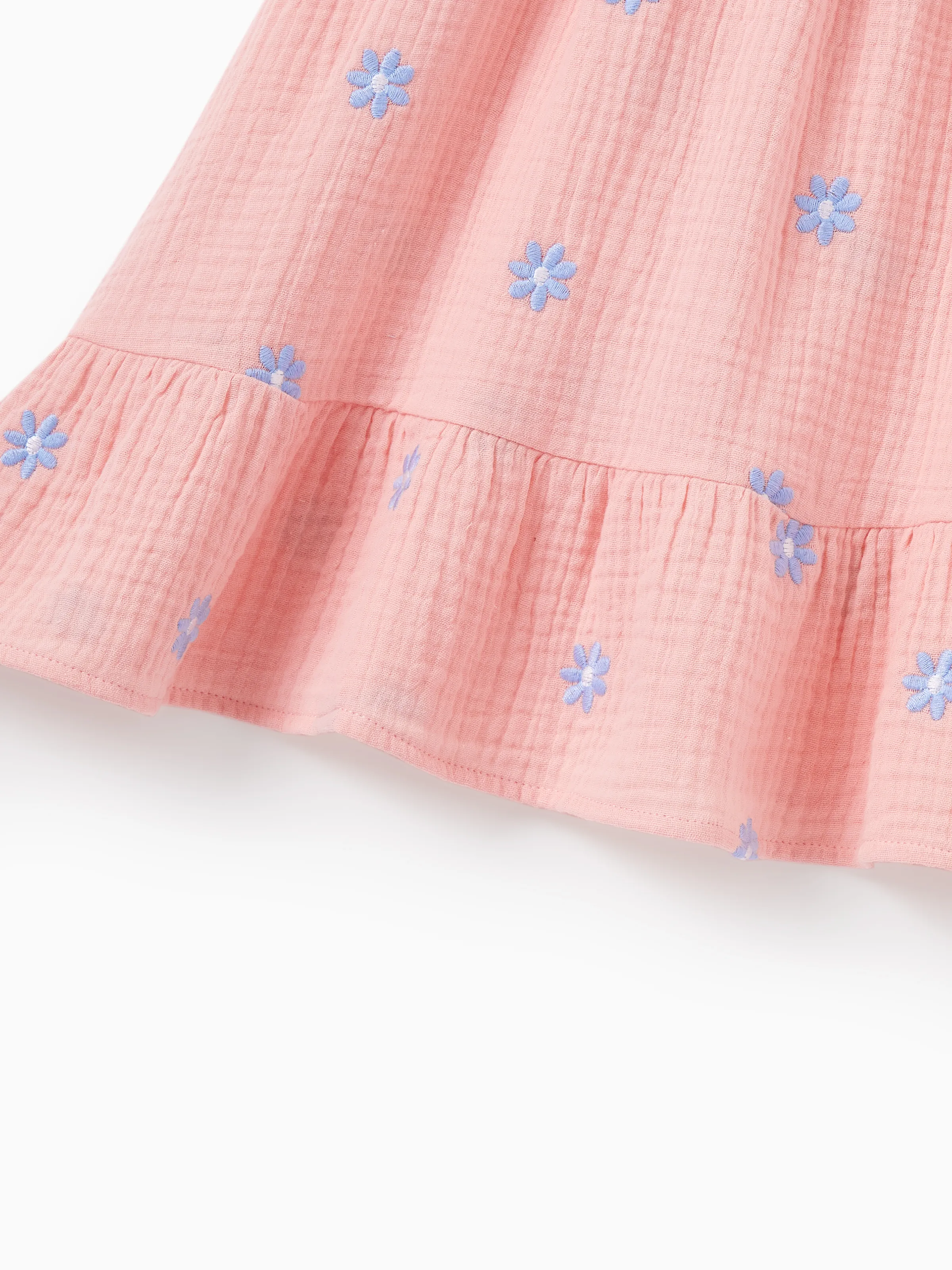 Daddy & Daughter Mauve Pink Matching Outfits, Flower Print Dress for Daughter & Solid Shirt for Dad, Ideal for Summer Family Outings & Photos - Image 11